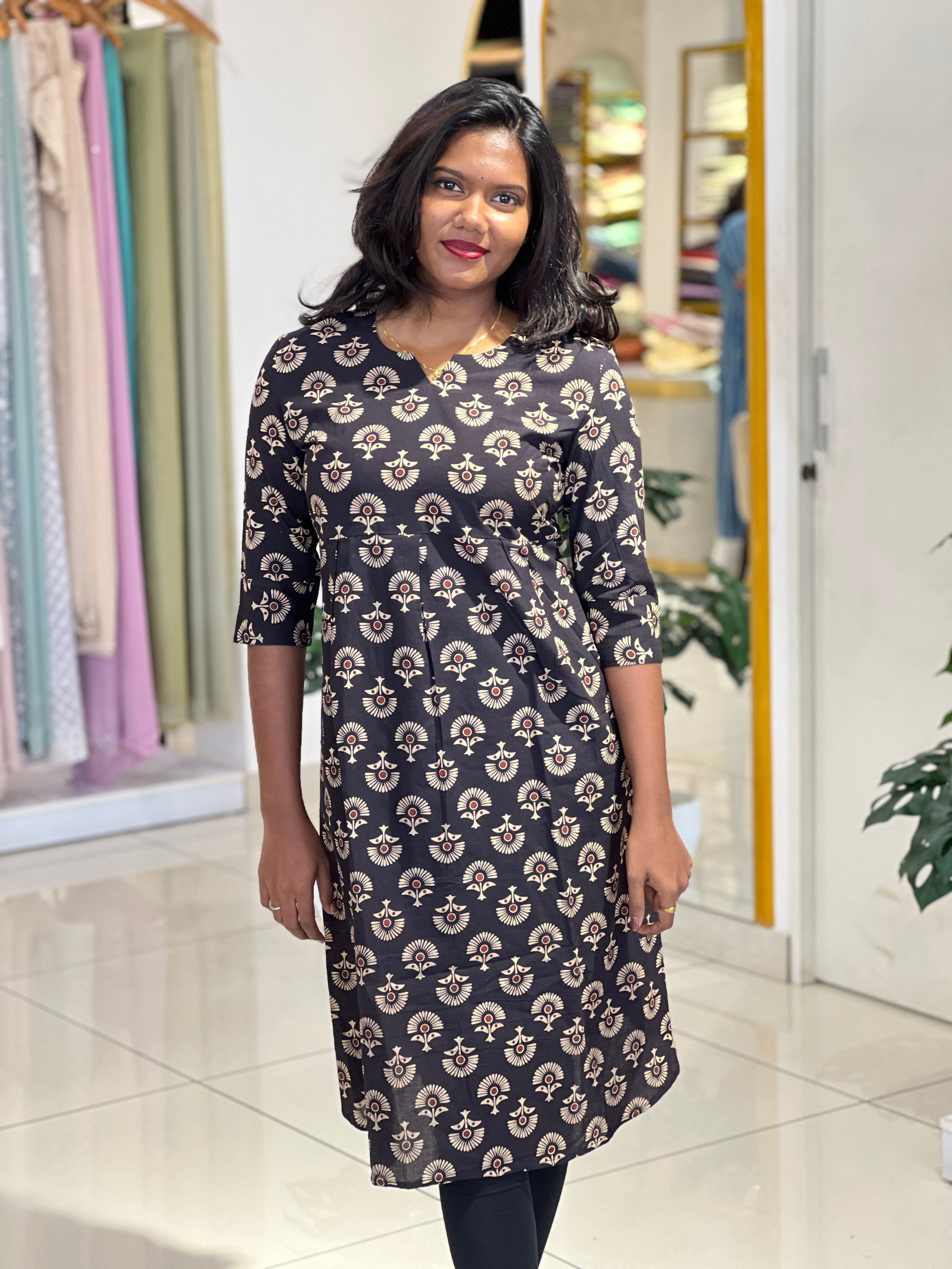 Floral Buta Printed Cotton Kurta |DNT1198