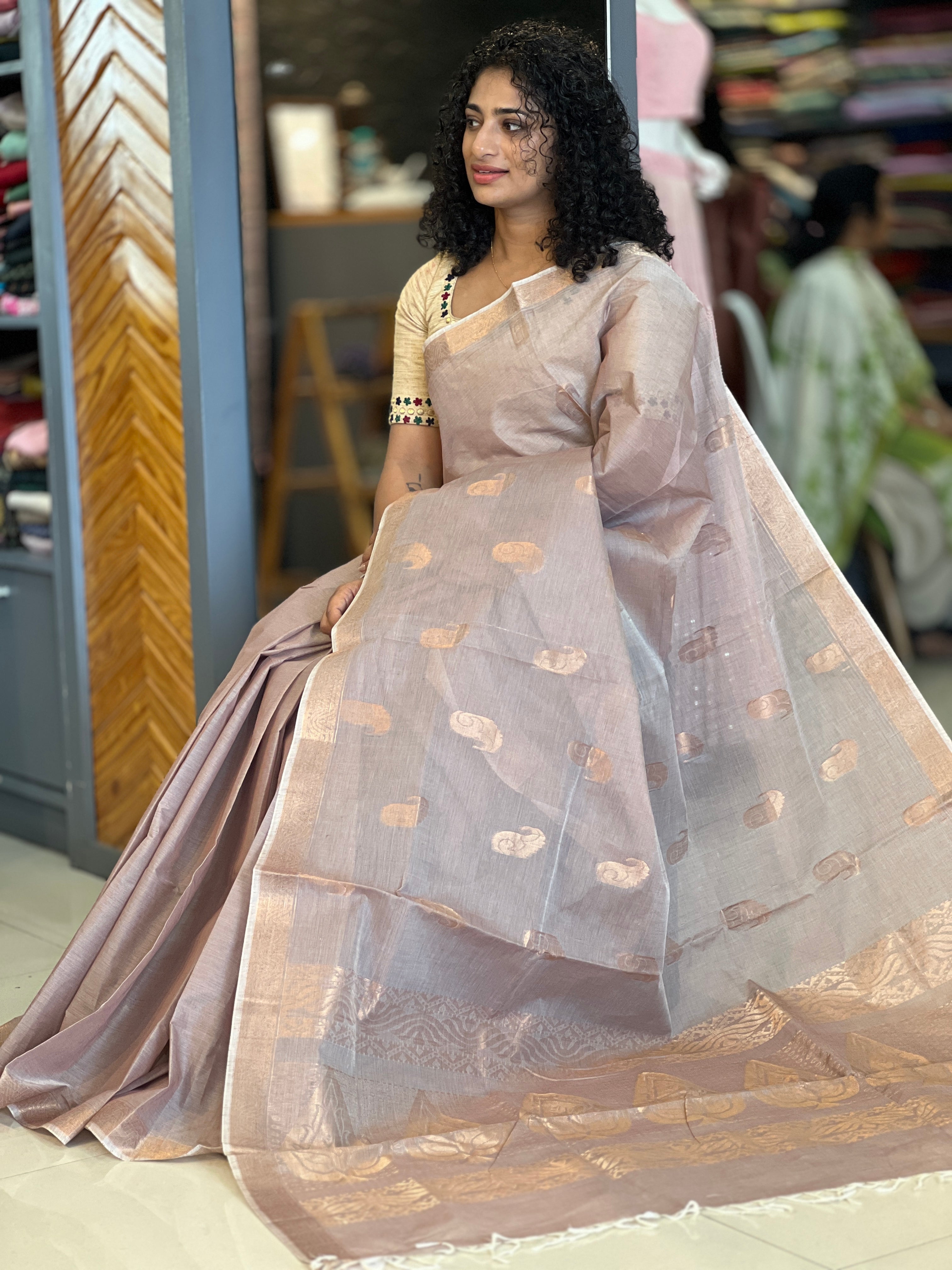 Zari Weaving Cotton Saree | MNS110