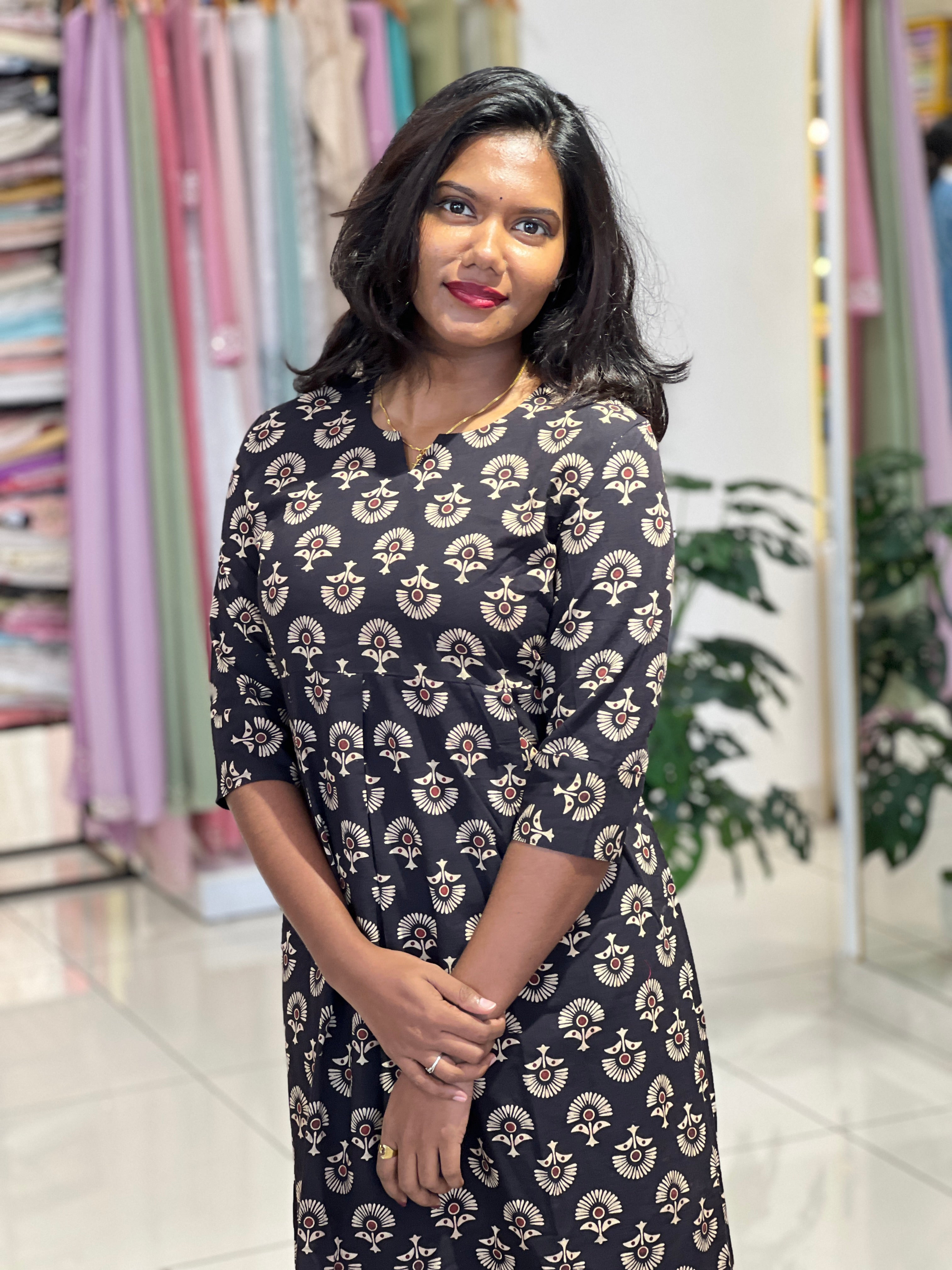 Floral Buta Printed Cotton Kurta |DNT1198