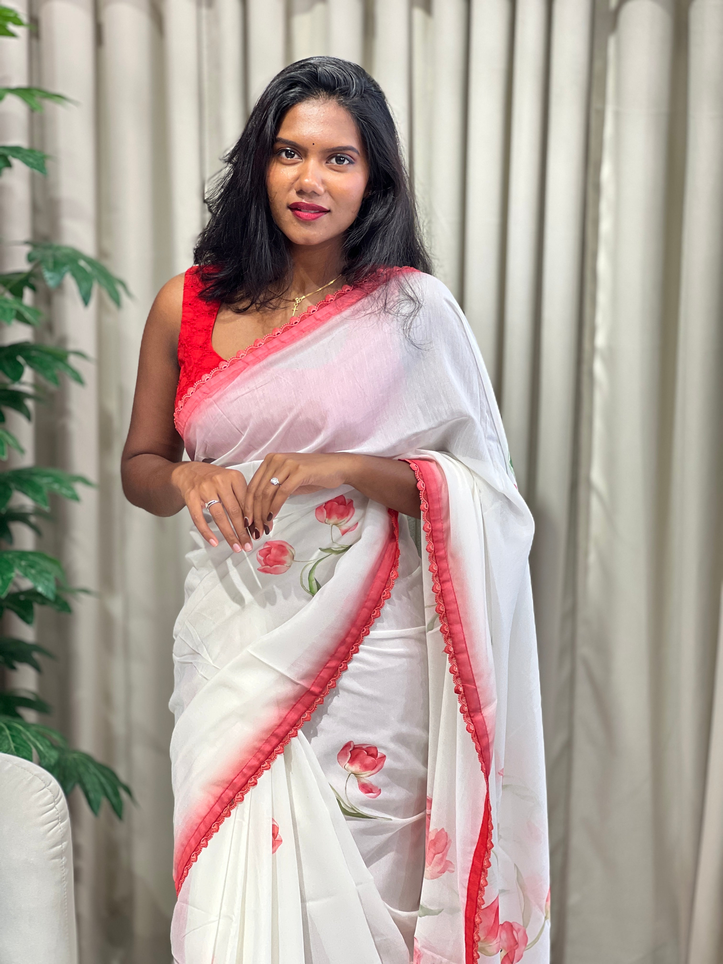 Floral Digital Printed Semi Silk Saree | HT380