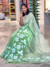 Floral Applique Detailed Organza Saree | MM104