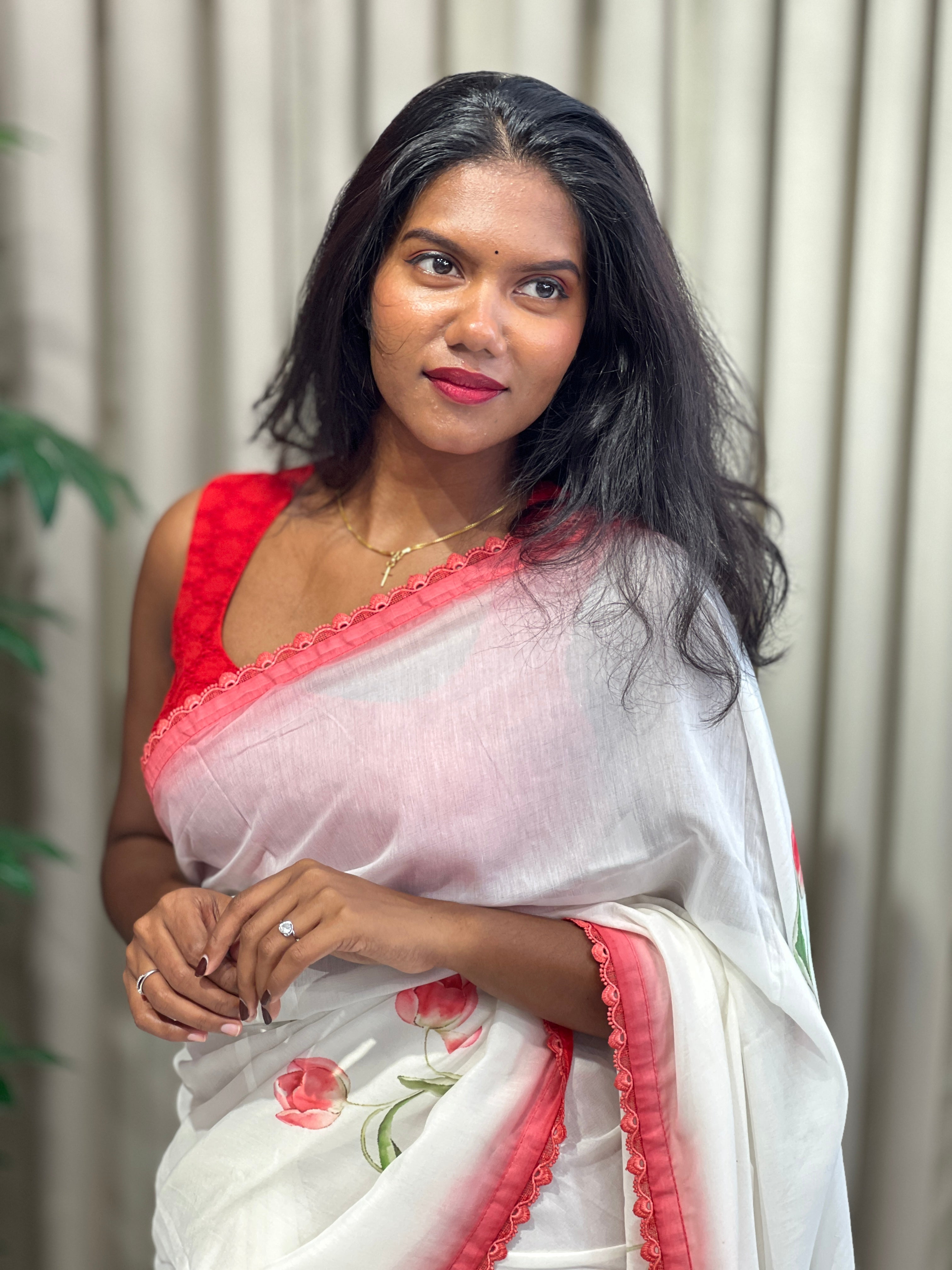 Floral Digital Printed Semi Silk Saree | HT380