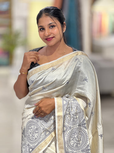 Thread Weaved Semi Tussar Saree | GAR148