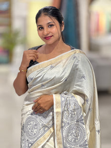 Thread Weaved Semi Tussar Saree | GAR148