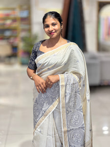 Thread Weaved Semi Tussar Saree | GAR148