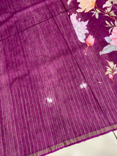 Floral Digital Printed Silk Linen Saree | RGD355