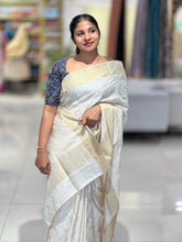 Thread Weaving Paisley Patterned Semi Tussar Saree | GAR147