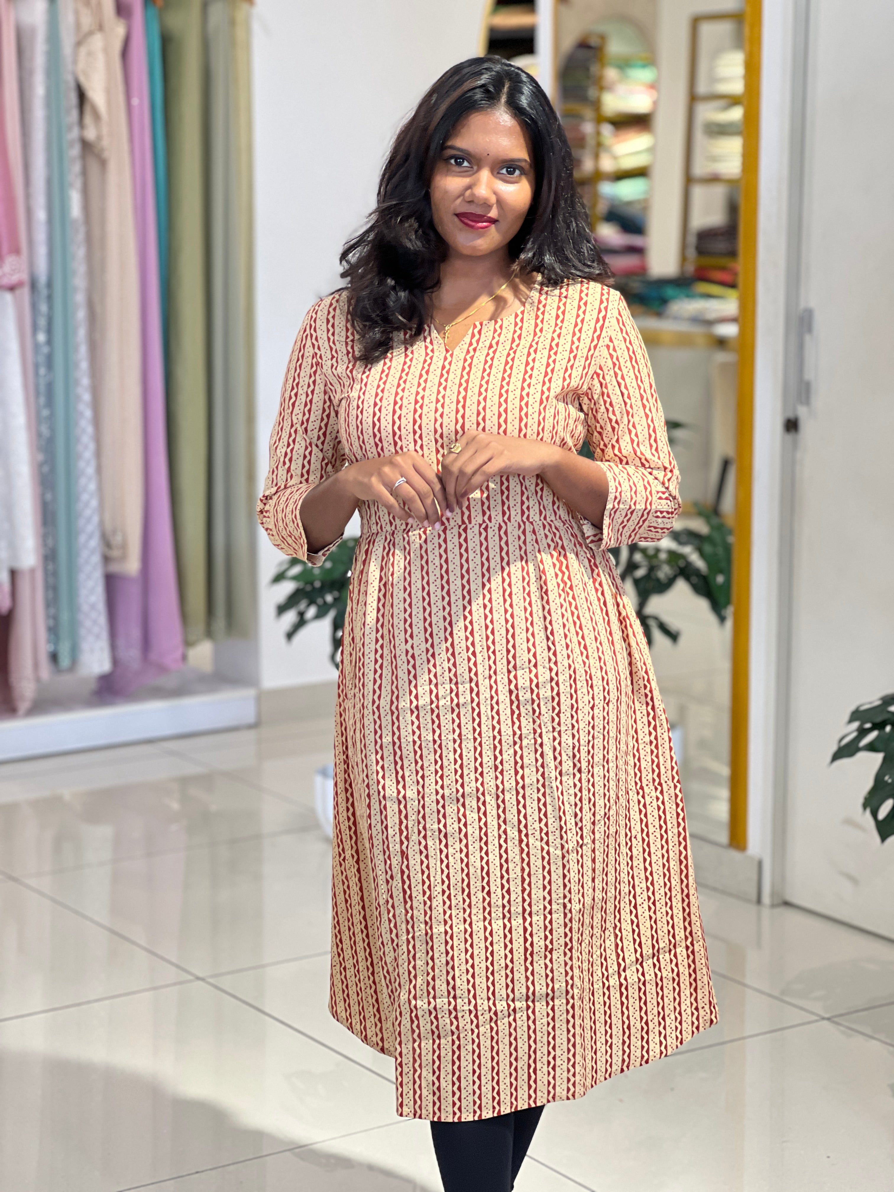 Printed Pattern Cotton Kurta | DNT1191