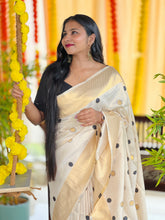 Polka Dot Weaved Tissue Saree | HT241