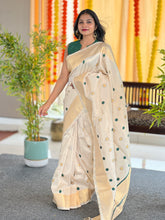 Polka Dot Weaved Tissue Saree | HT242