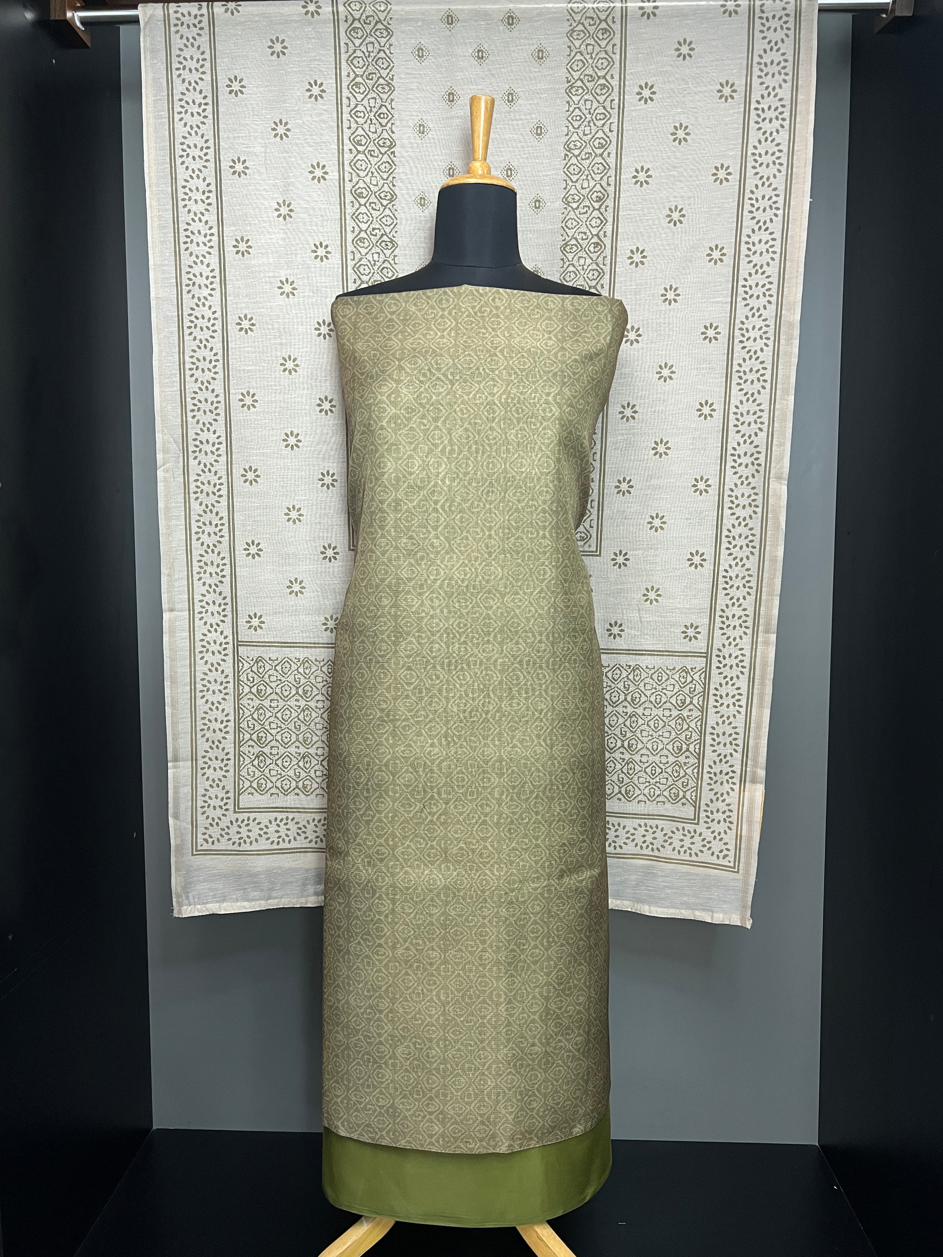 Self Printed Semi Chanderi Salwar Set | SP357