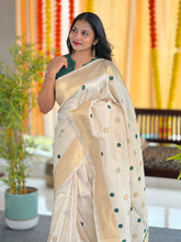 Polka Dot Weaved Tissue Saree | HT242