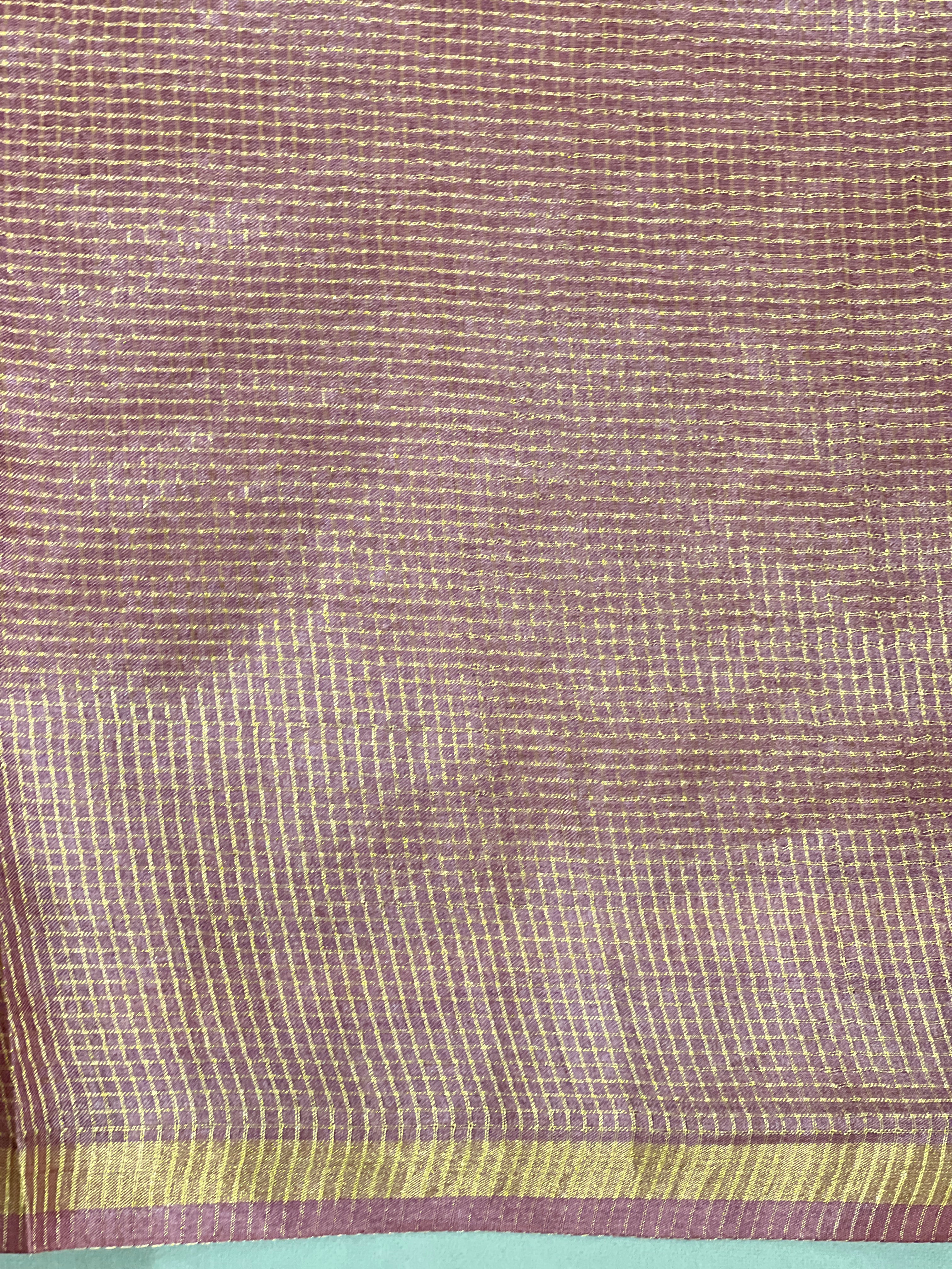 Check Patterned Tie & Dye Tussar Saree | HS1455