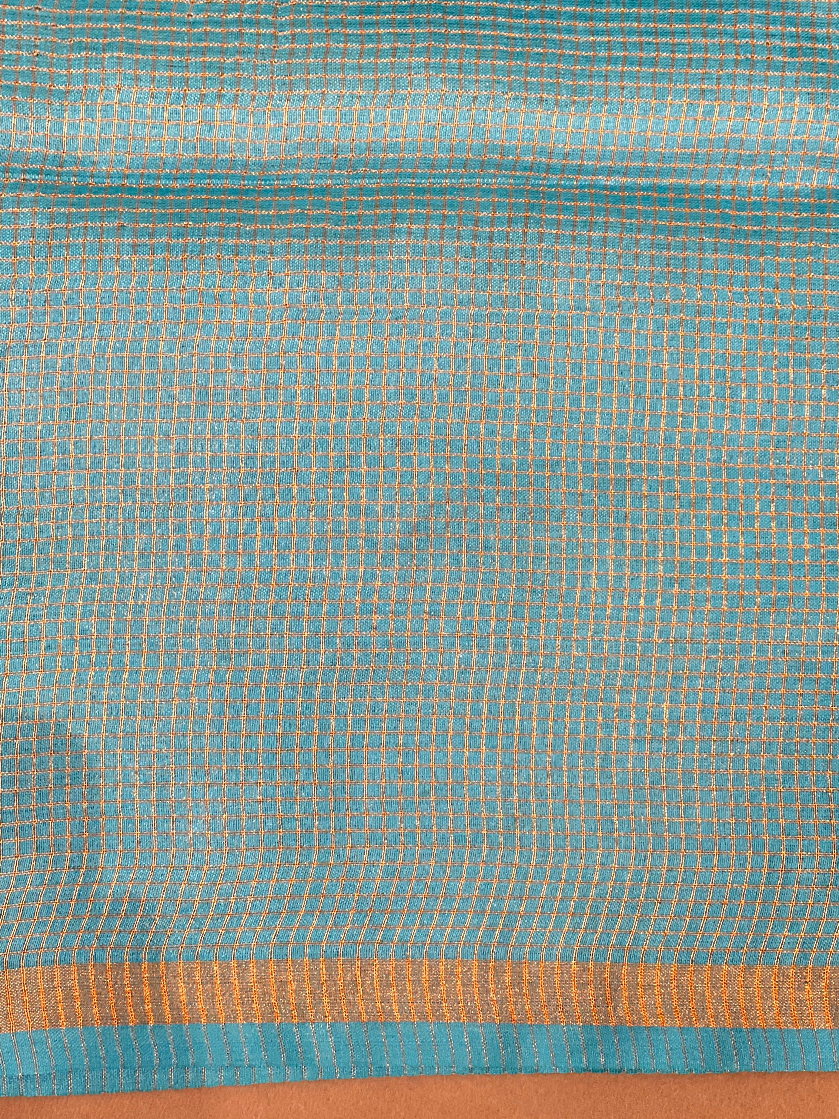 Check Patterned Tie & Dye Tussar Saree | HS1451