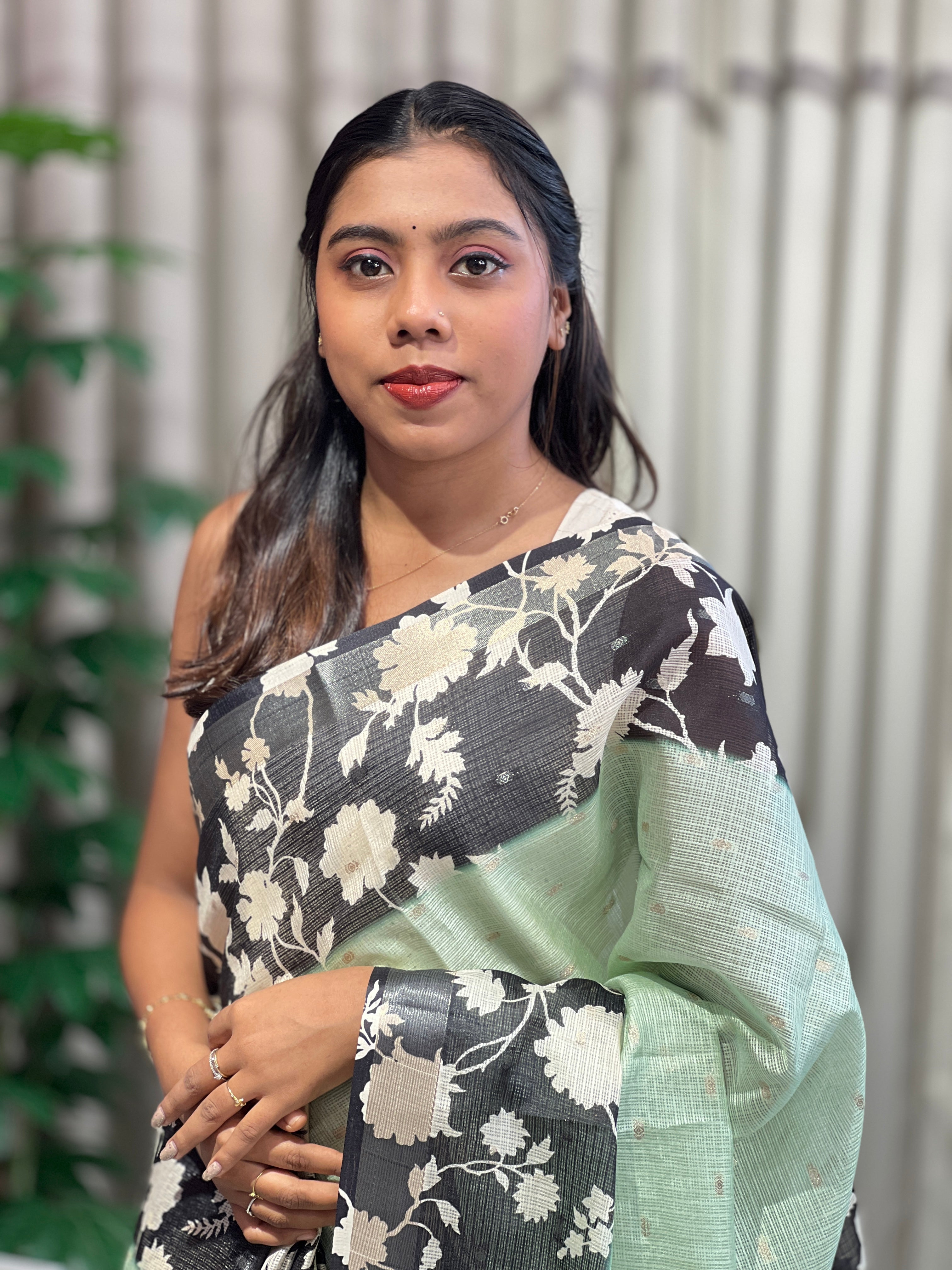 Floral Printed Silky Kota Saree | HT385