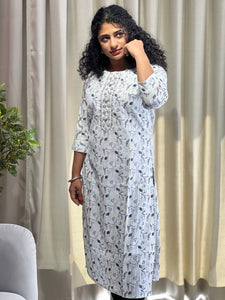 Floral Printed Cotton Blended Kurta | YOC157