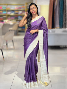 Zari Check With Butta Detailed Banarasi Silk Saree | NN391