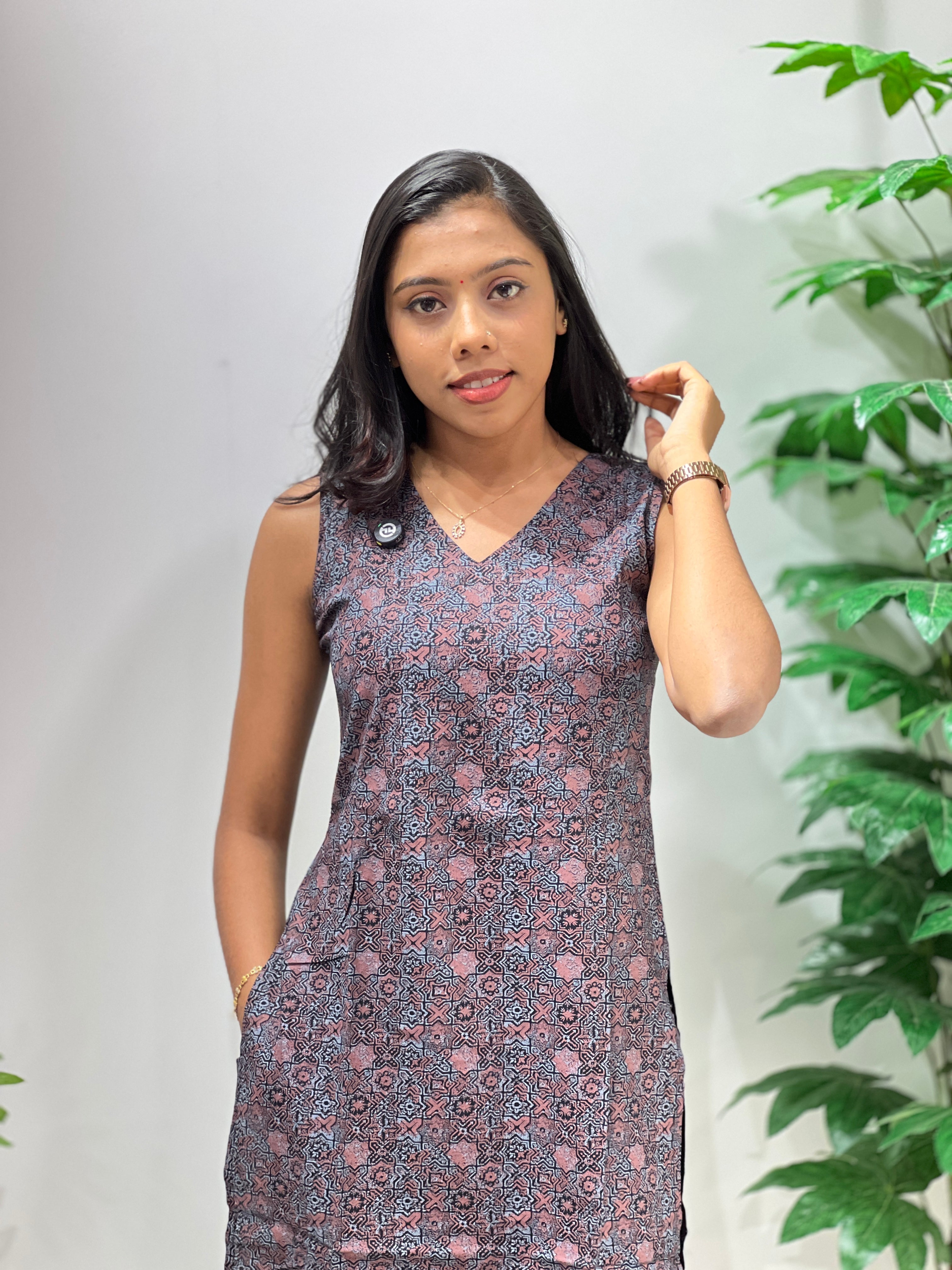 Ajrak Print Patterned Cotton Kurta Top & Bottom | SJL106