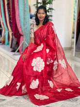 Floral Applique Detailed Organza Saree | MM118