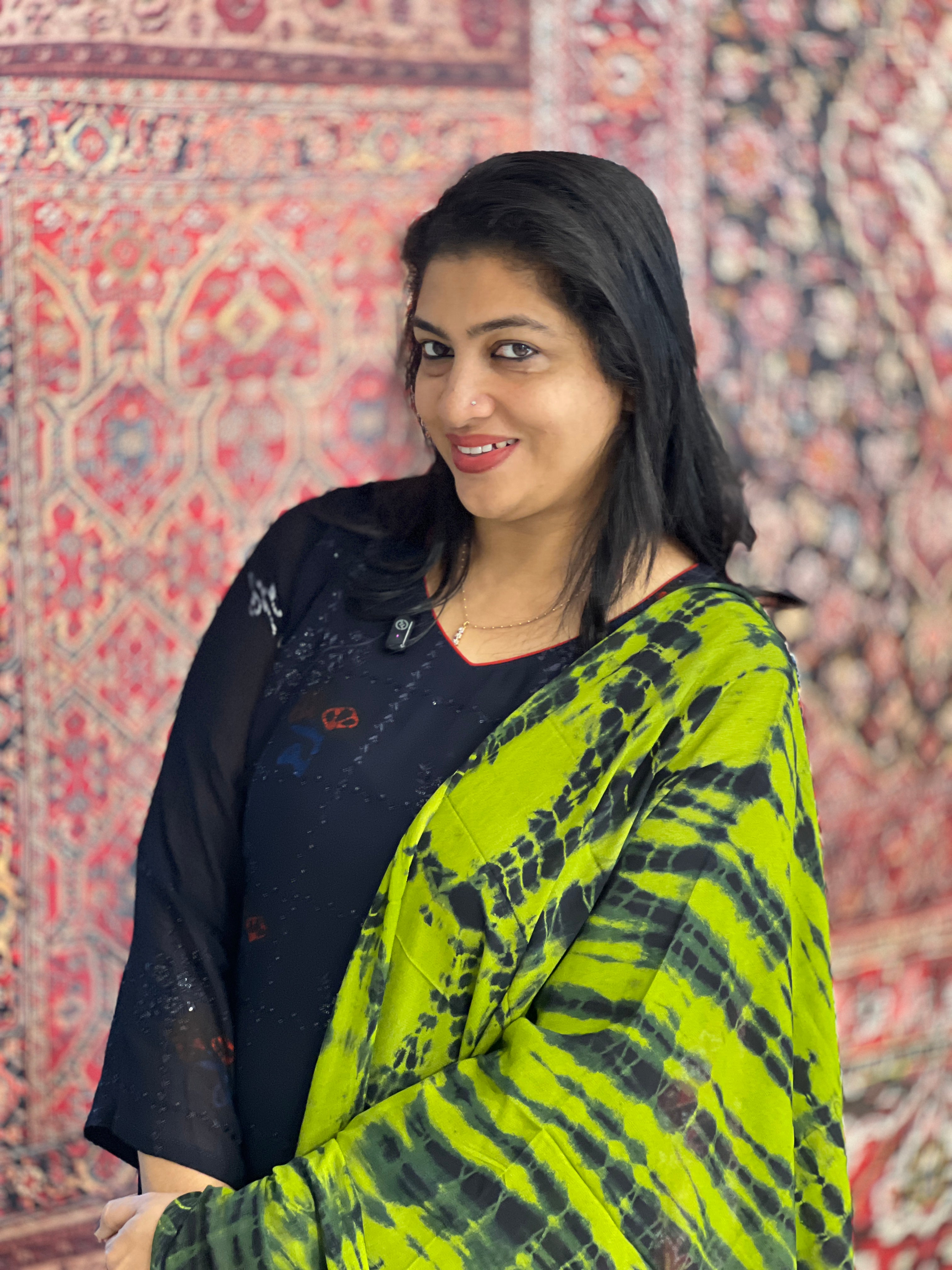 Shibori & Batik Hand Block Printed Viscose Georgette Kurta Set |SLM217