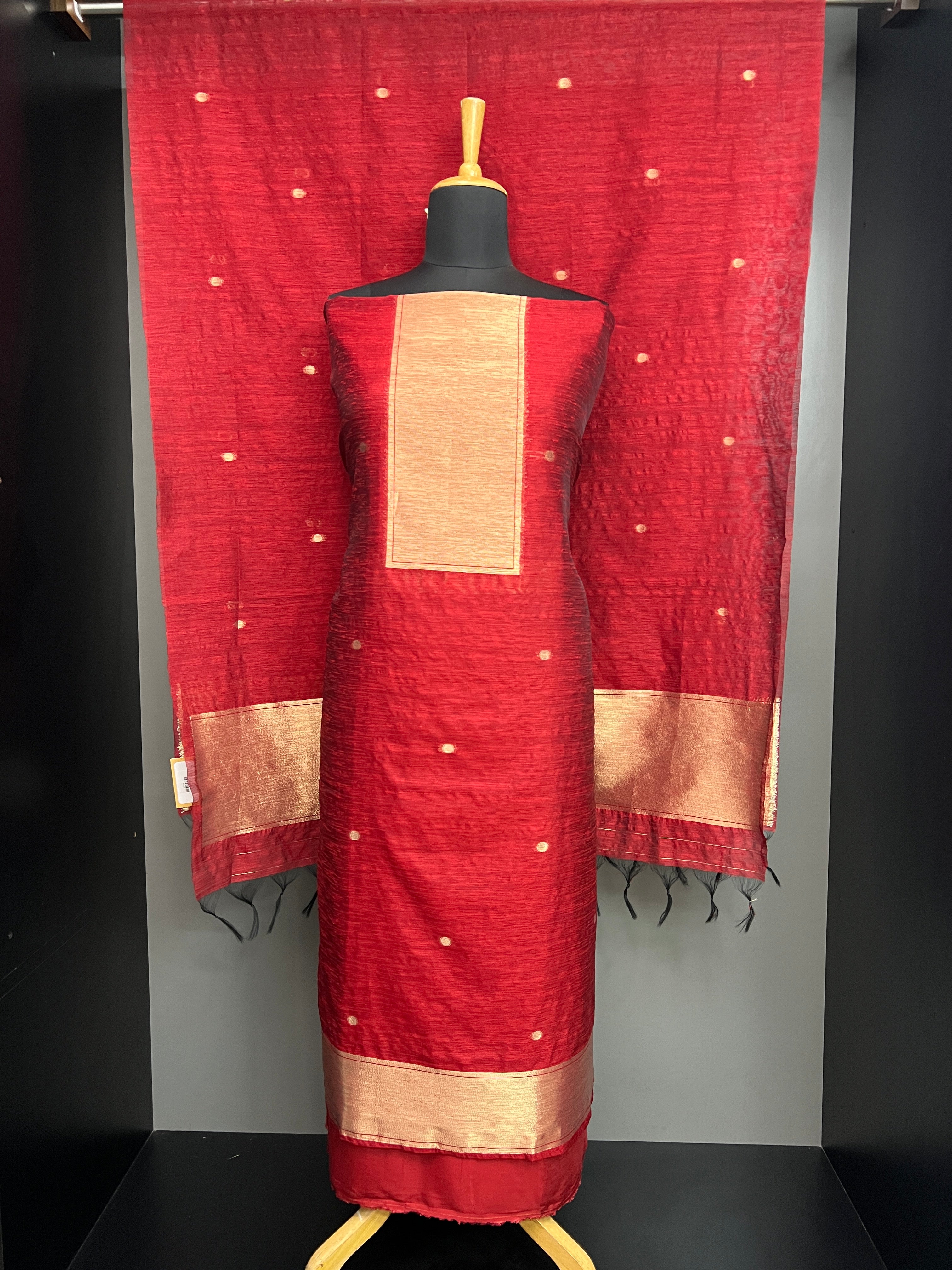 Zari Woven Raw Silk Finish Salwar Set | SP394