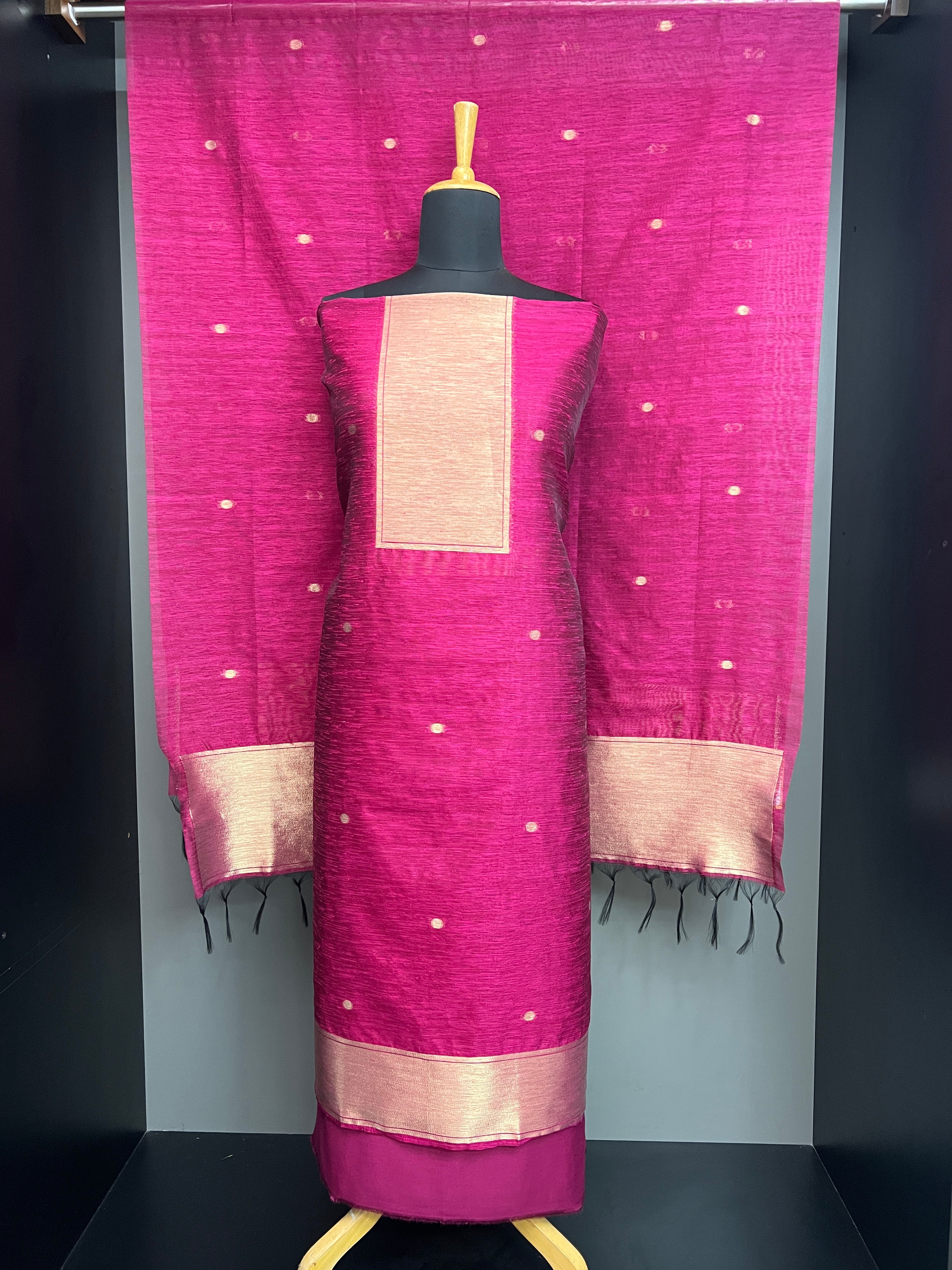 Zari Woven Raw Silk Finish Salwar Set | SP396