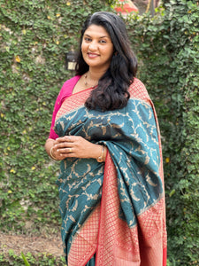 Banarasi Border Weaving Muga Silk Saree | BHH129