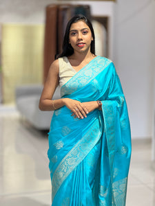 Zari Weaved Leaf Patterned Banarasi Silk Saree | NN389