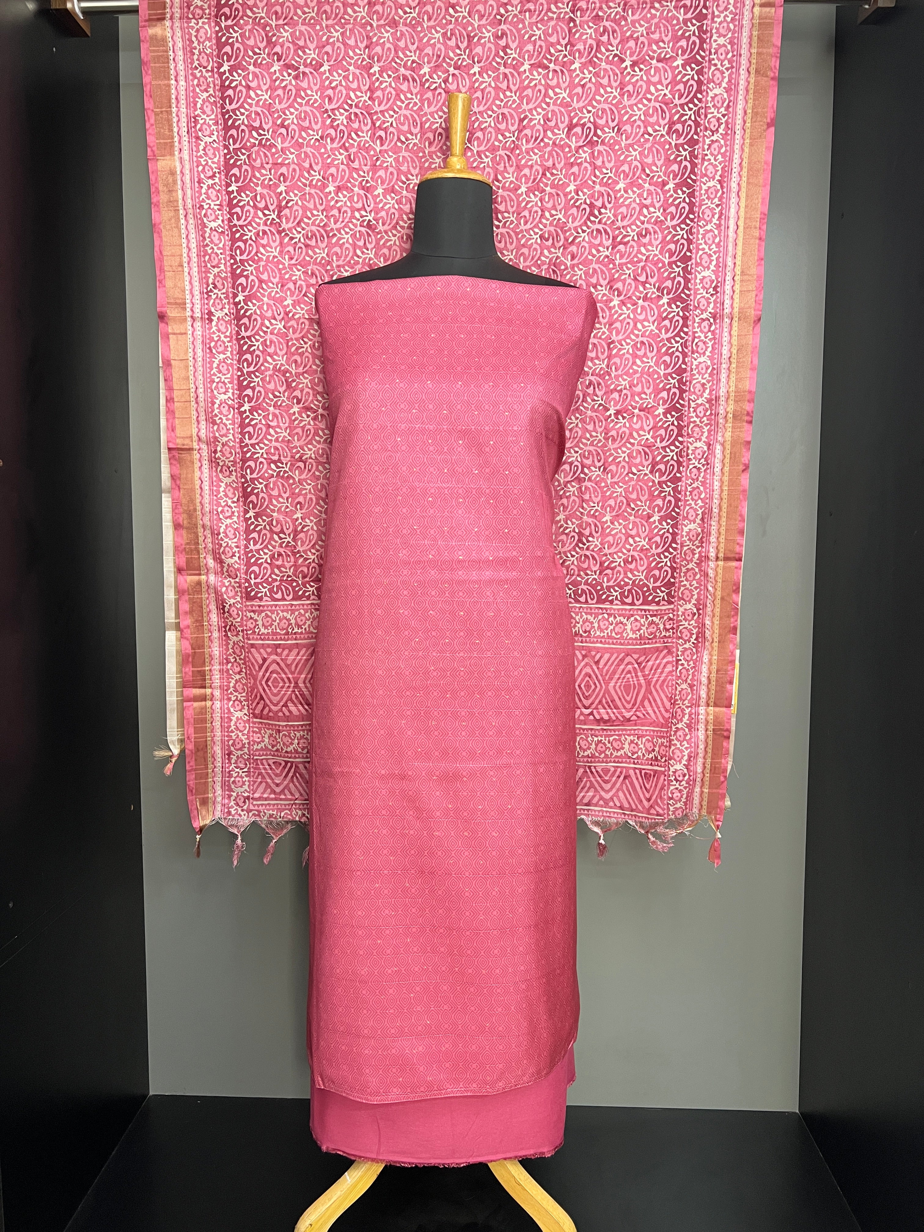Printed Semi Tussar Salwar Set | SP374