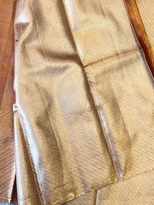 Diagonal Patterned Traditional Handloom Kanchipuram Saree | OM261