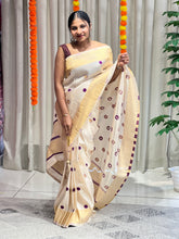 Polka Dot Weaved Tissue Saree | HT240