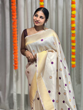 Polka Dot Weaved Tissue Saree | HT240
