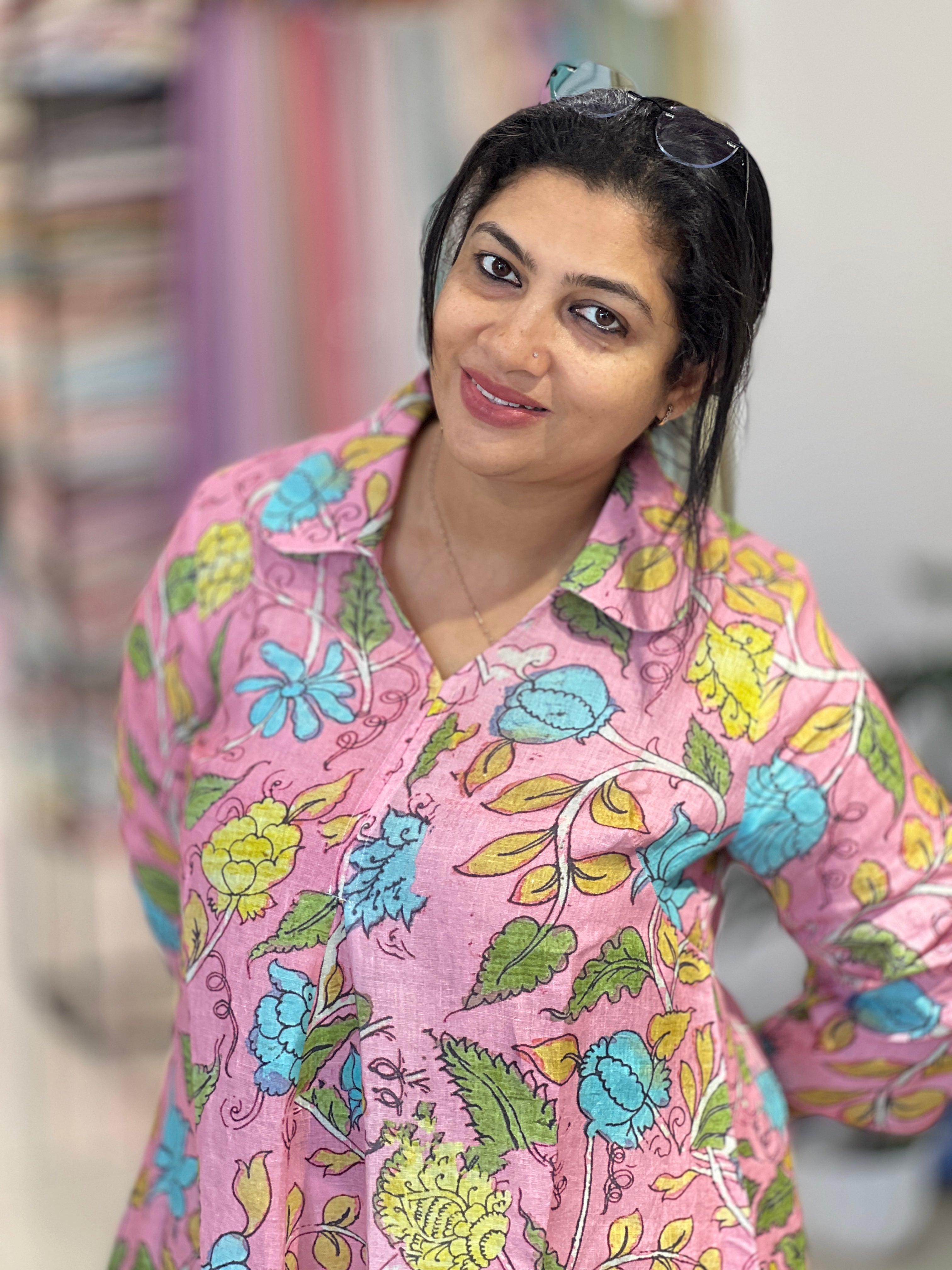 Digital printed Kalamkari Pure Linen Kurta Set |RAG107