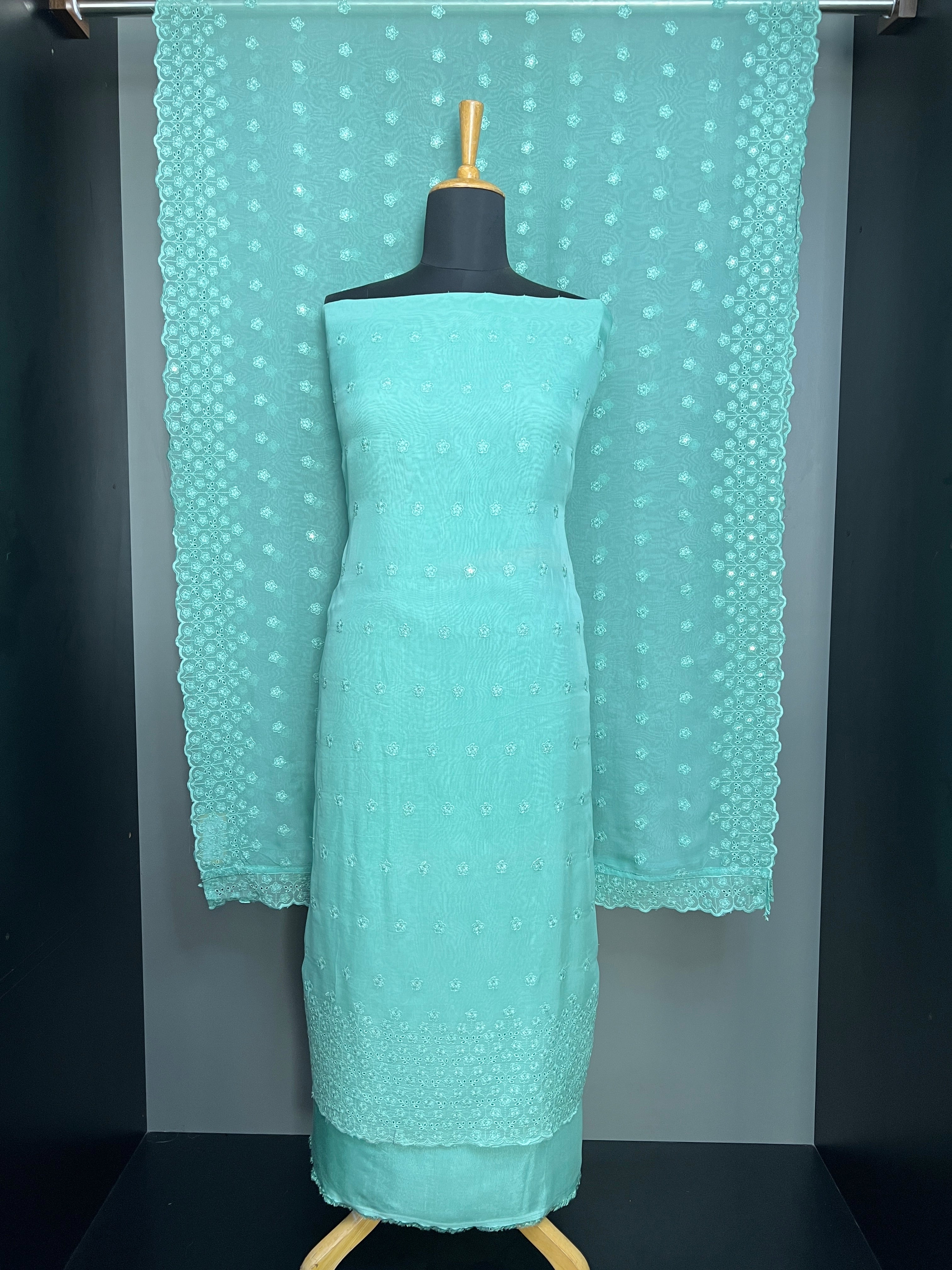 Floral Embroidery Detailed Organza Salwar Set | SP412