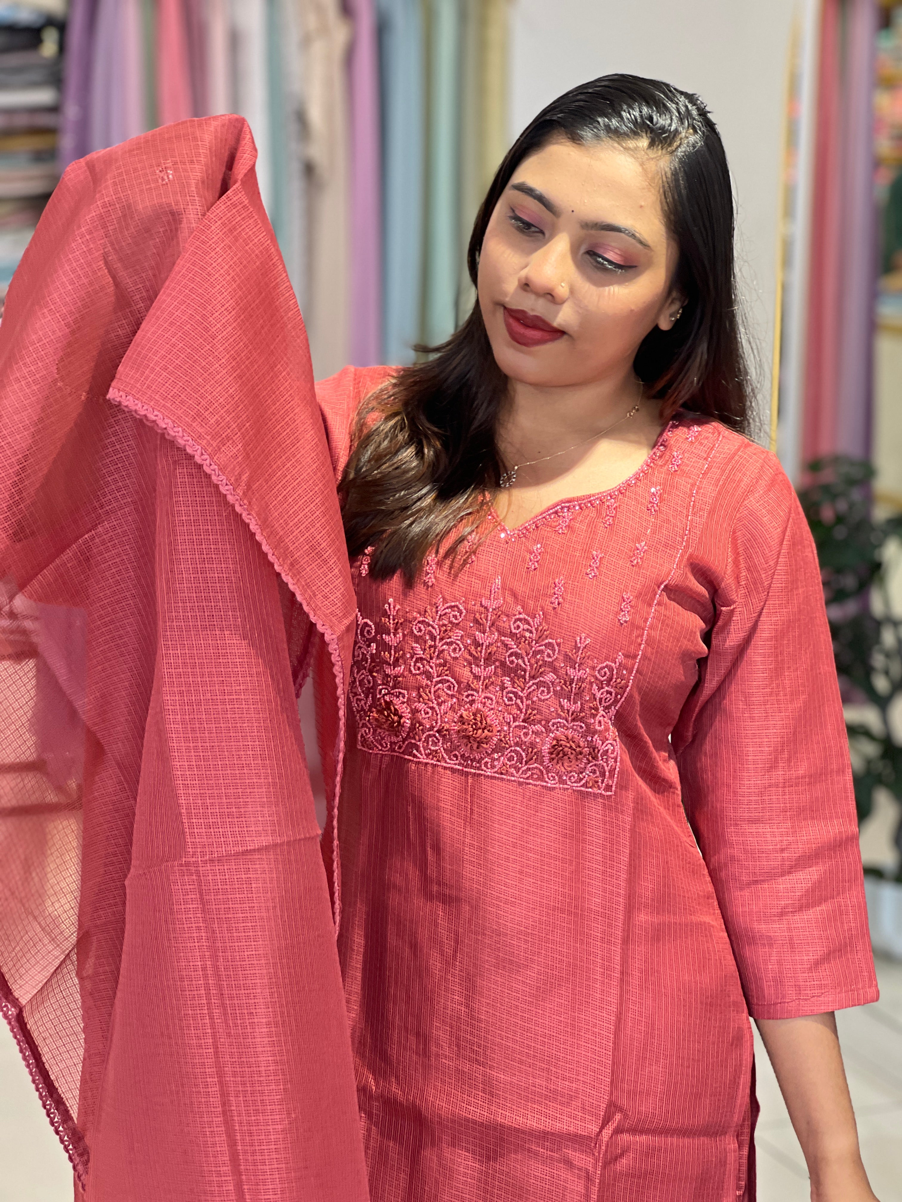 Party Wear Handwork Kota Salwar Set | SLM210
