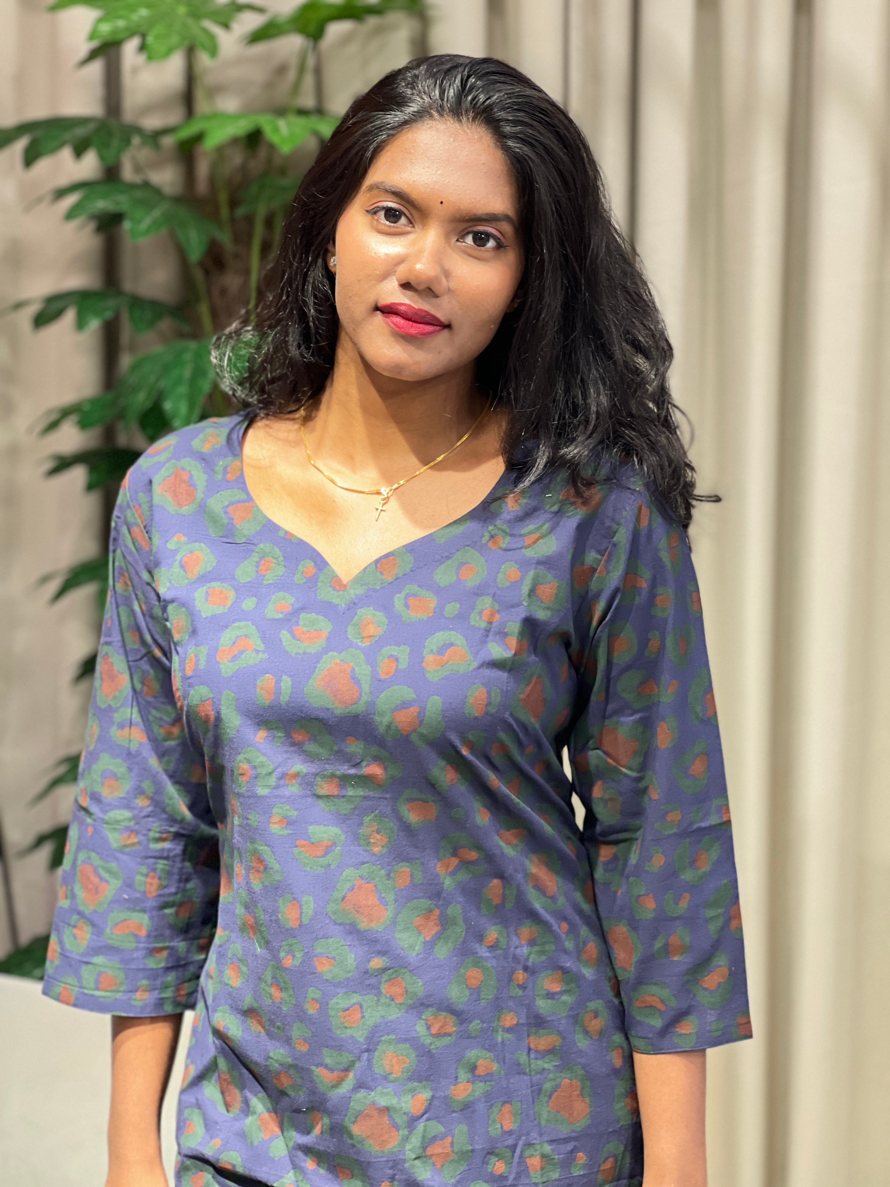 Print Detailed Cotton Kurta | DNT797