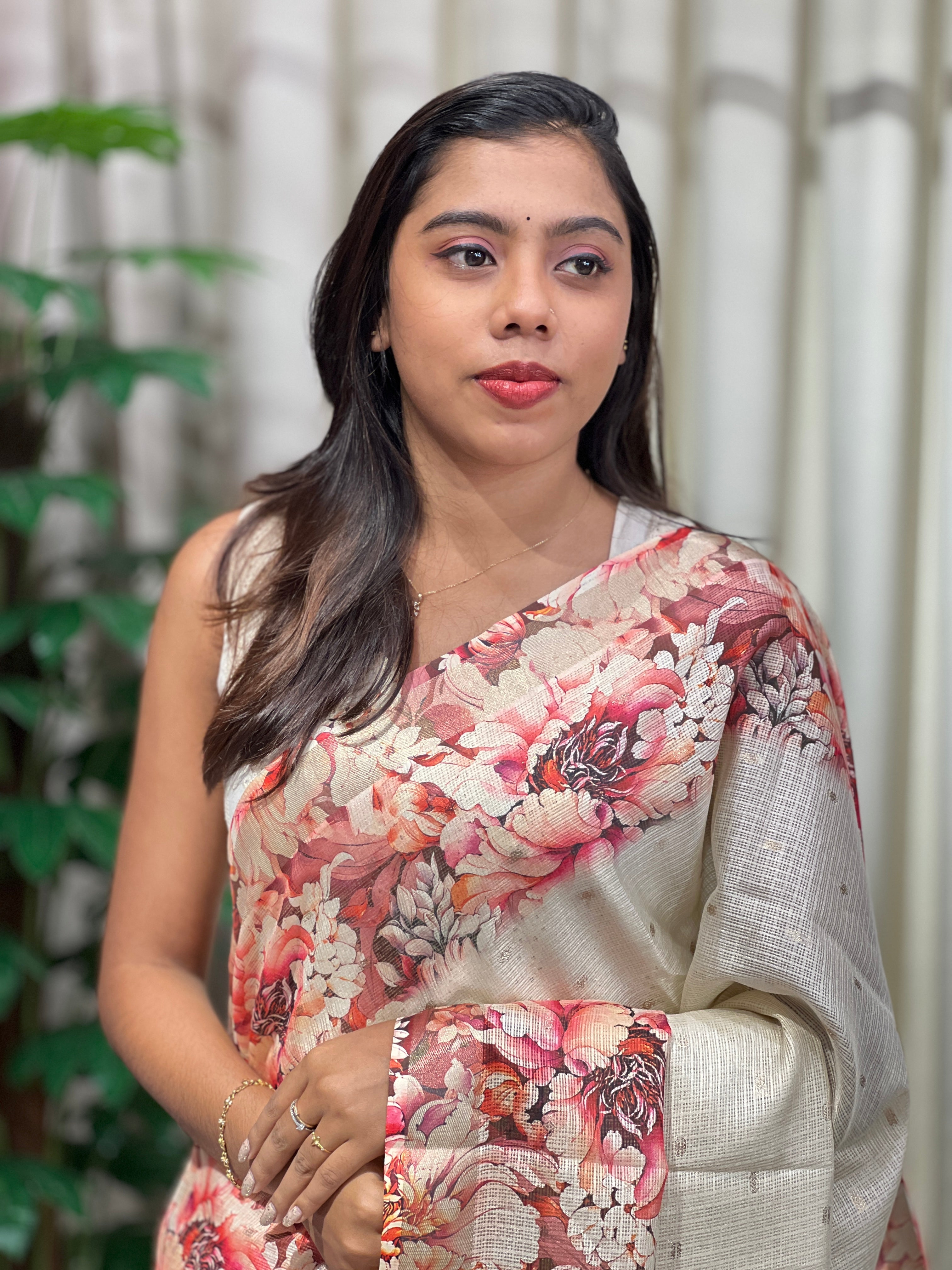 Floral Printed Kota Saree | HT392