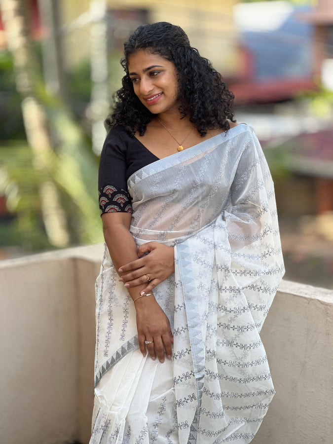 Floral Emboridery Design Supernet Kota Saree | SVF116