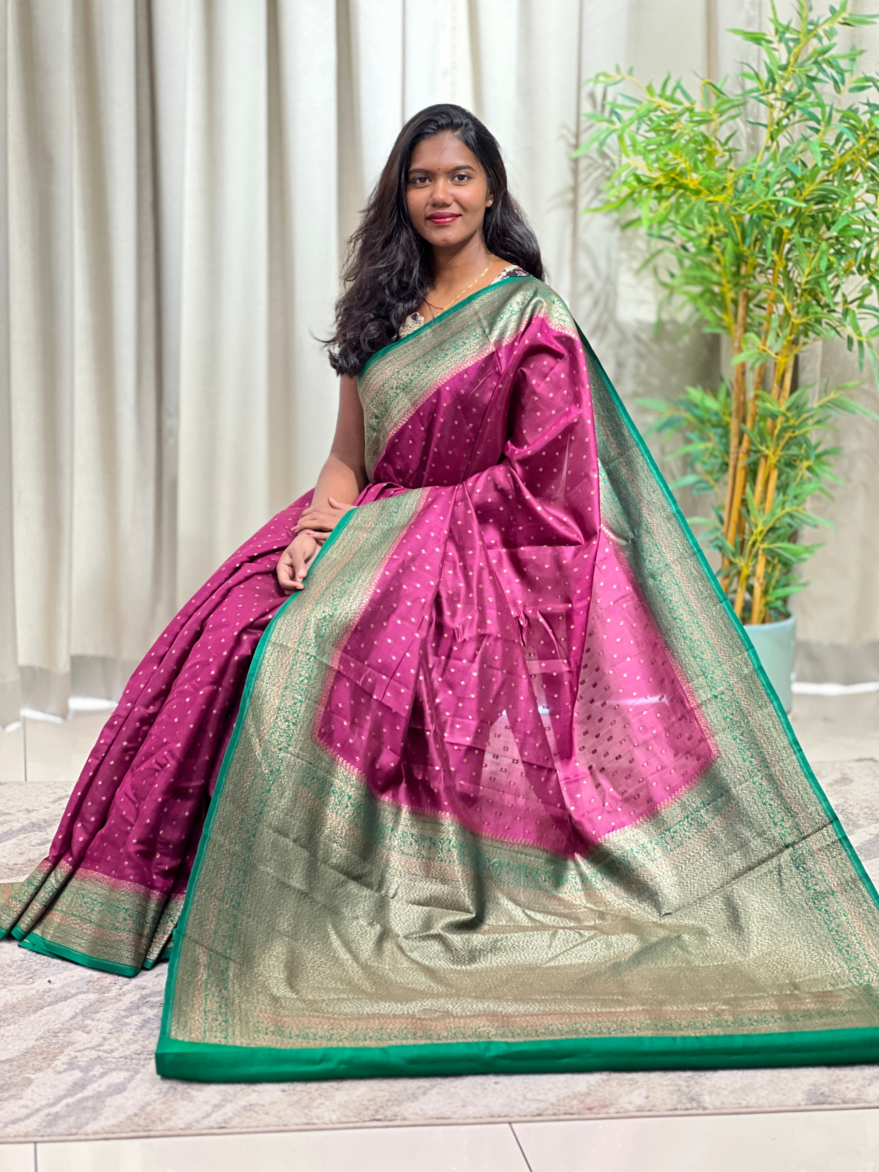 Kathan Woven Pattern Raw Silk Saree | GA134