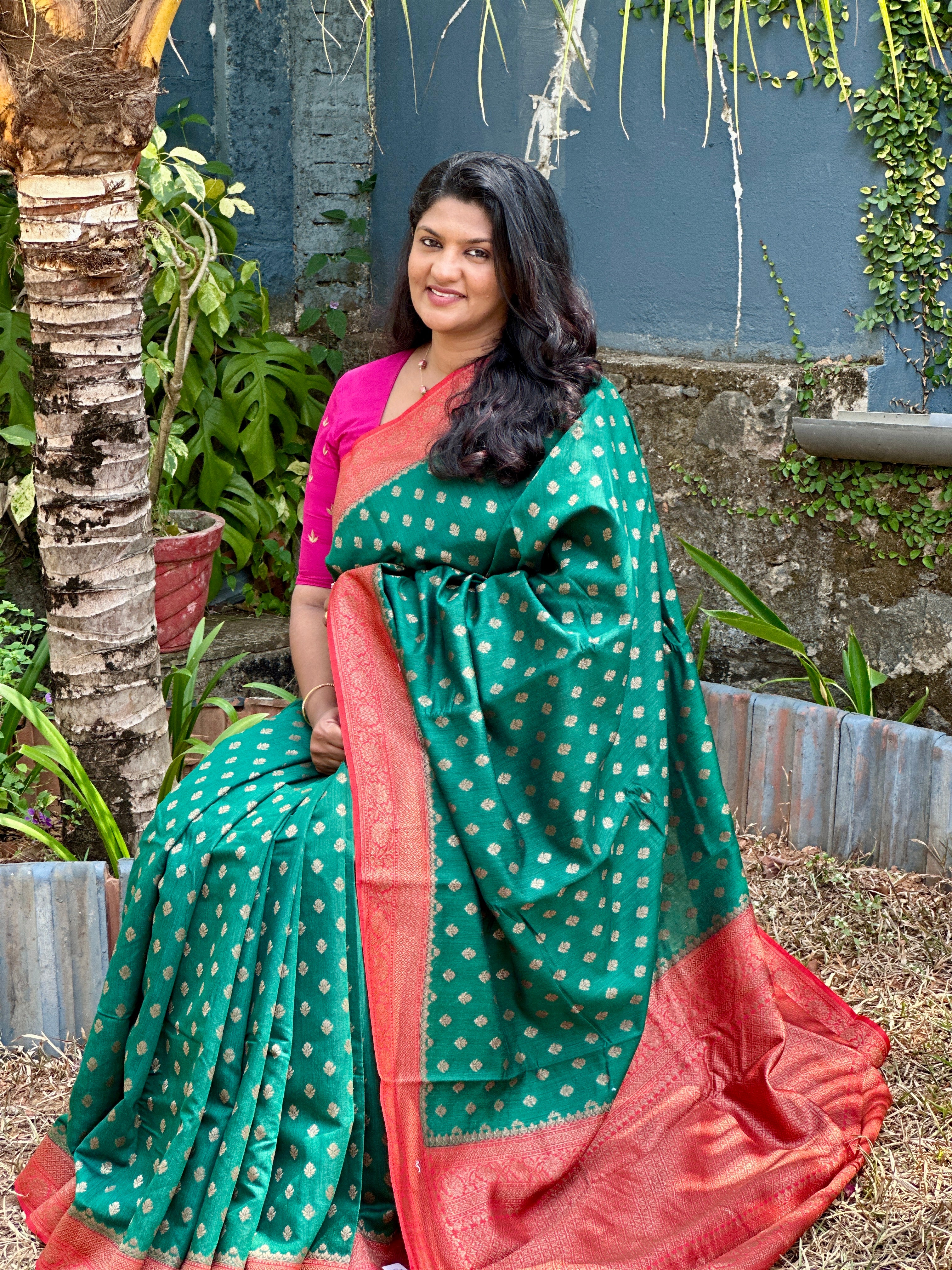 Banarasi Border & Banarasi Buta Design Muga Silk | BHH130