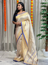Zari Check Patterned Tissue Saree | HT239
