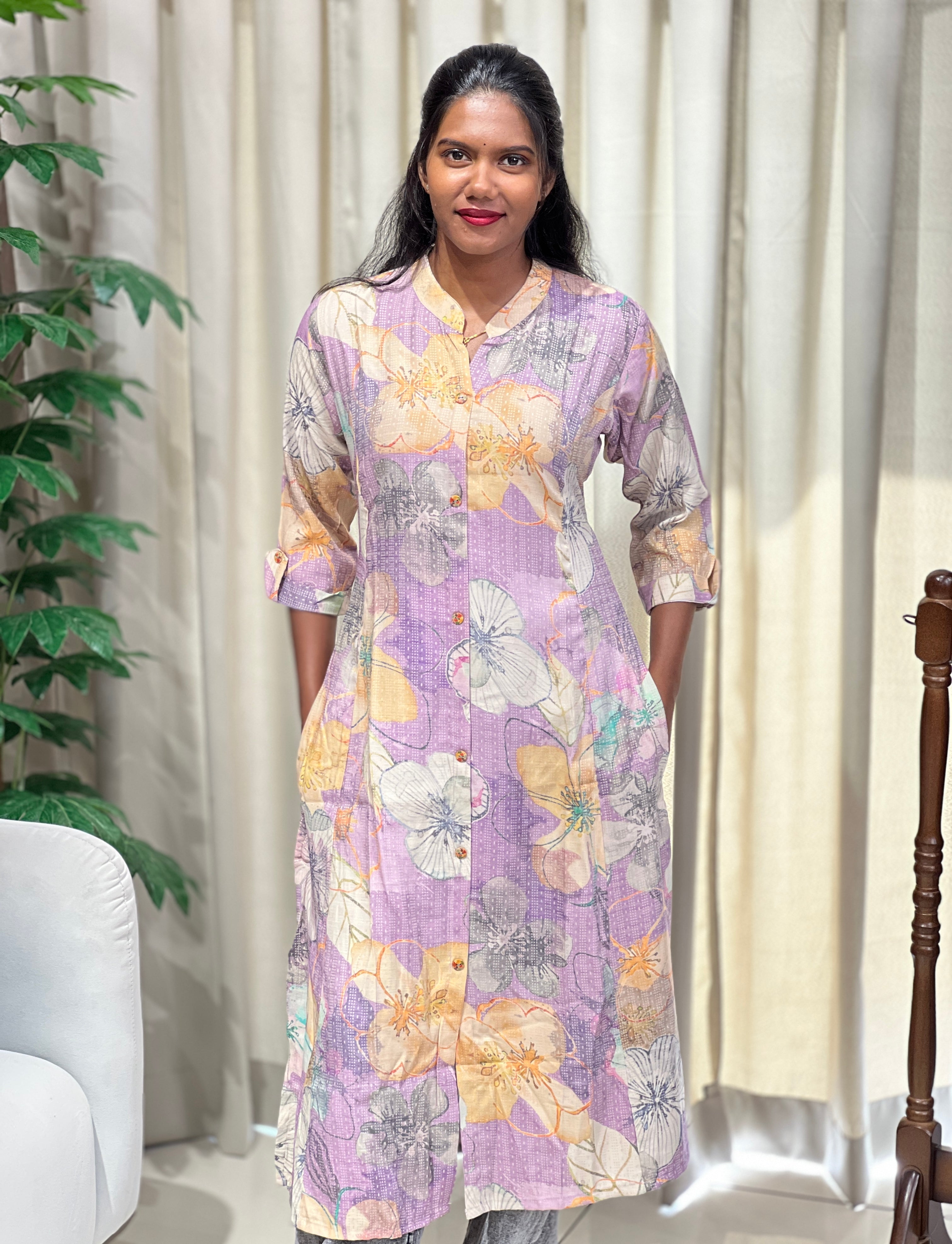 Floral Digital Printed Rayon Finish Kurta | AFD114