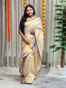 Zari Check Patterned Tissue Saree | HT239