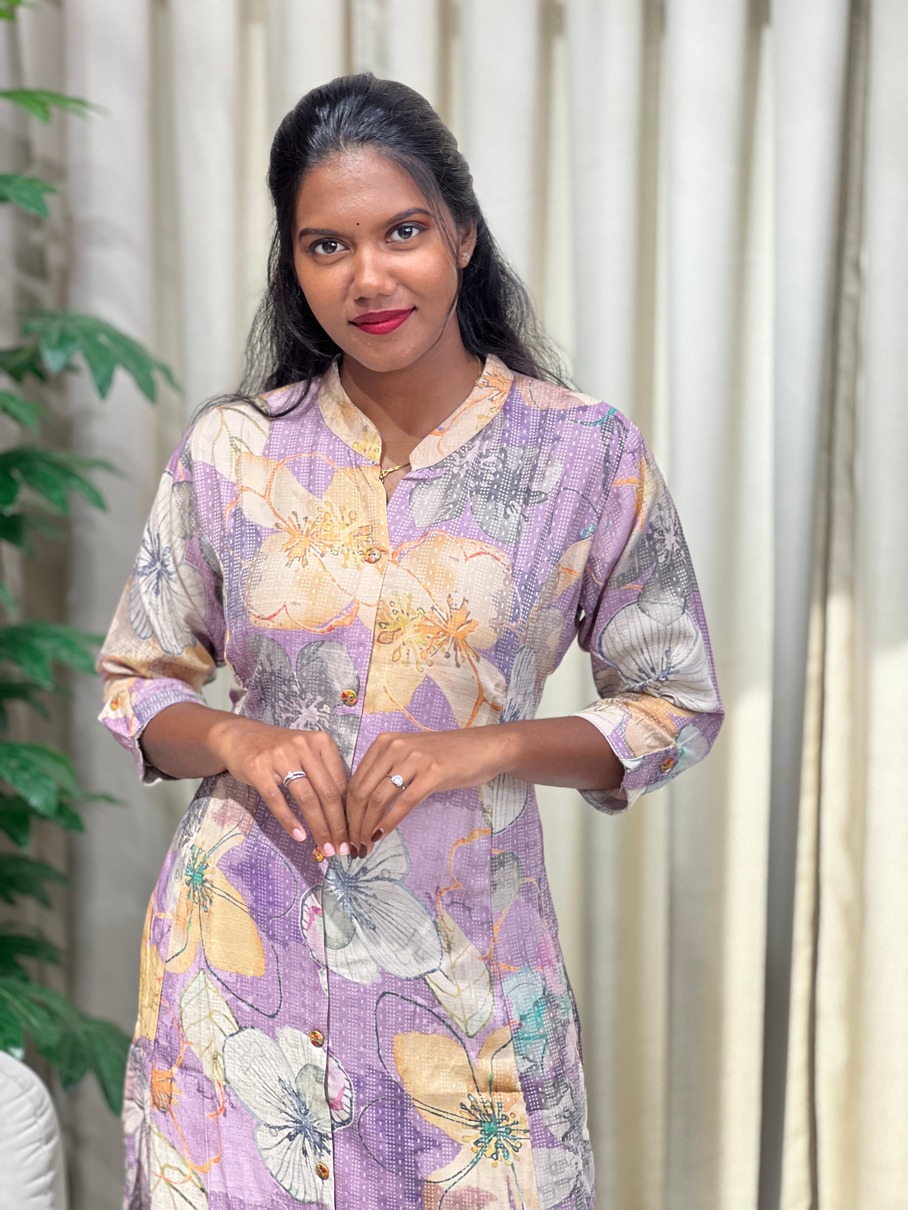 Floral Digital Printed Rayon Finish Kurta | AFD114