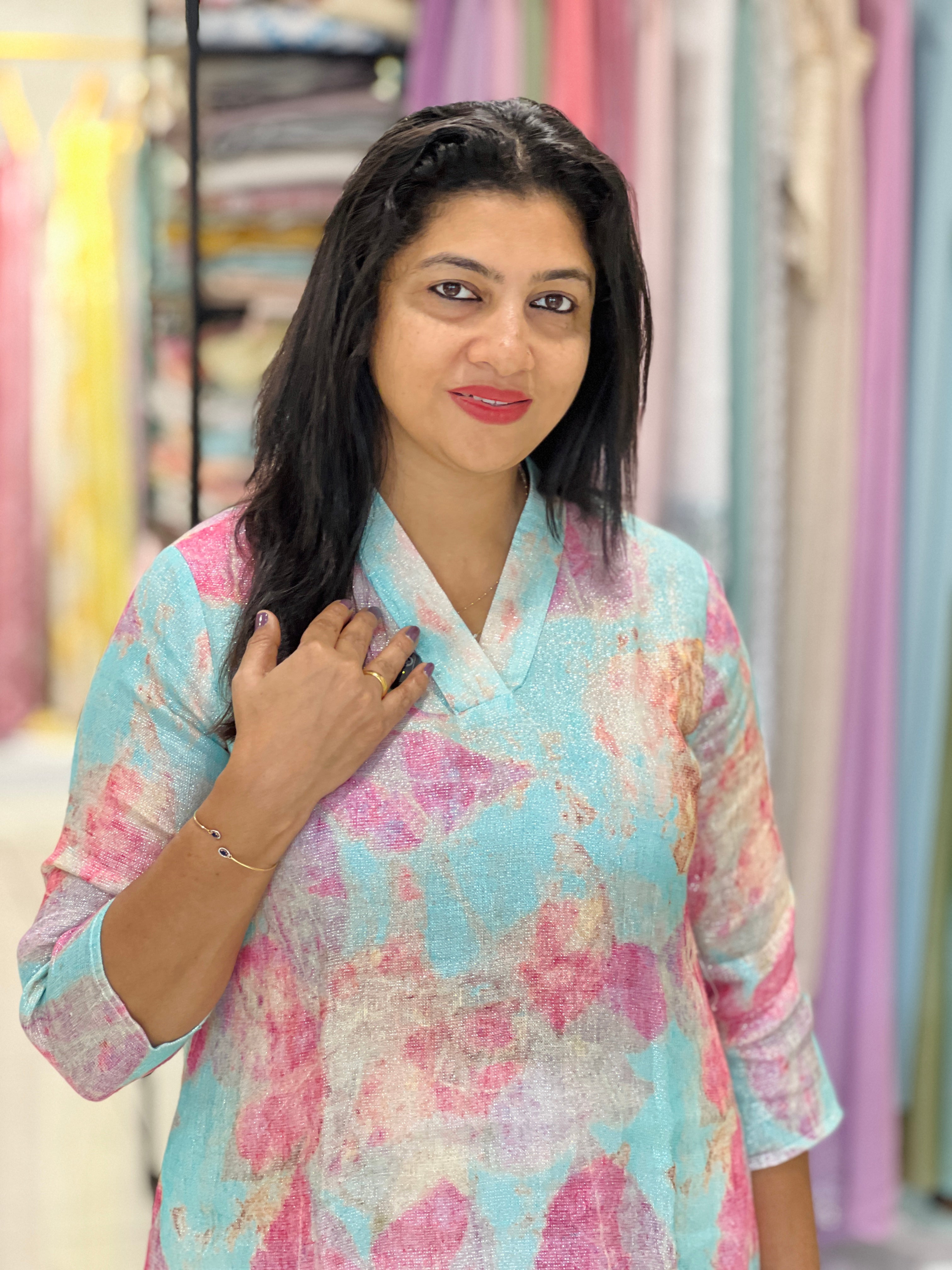 Digital Printed Linen Kurta Set | RAG102