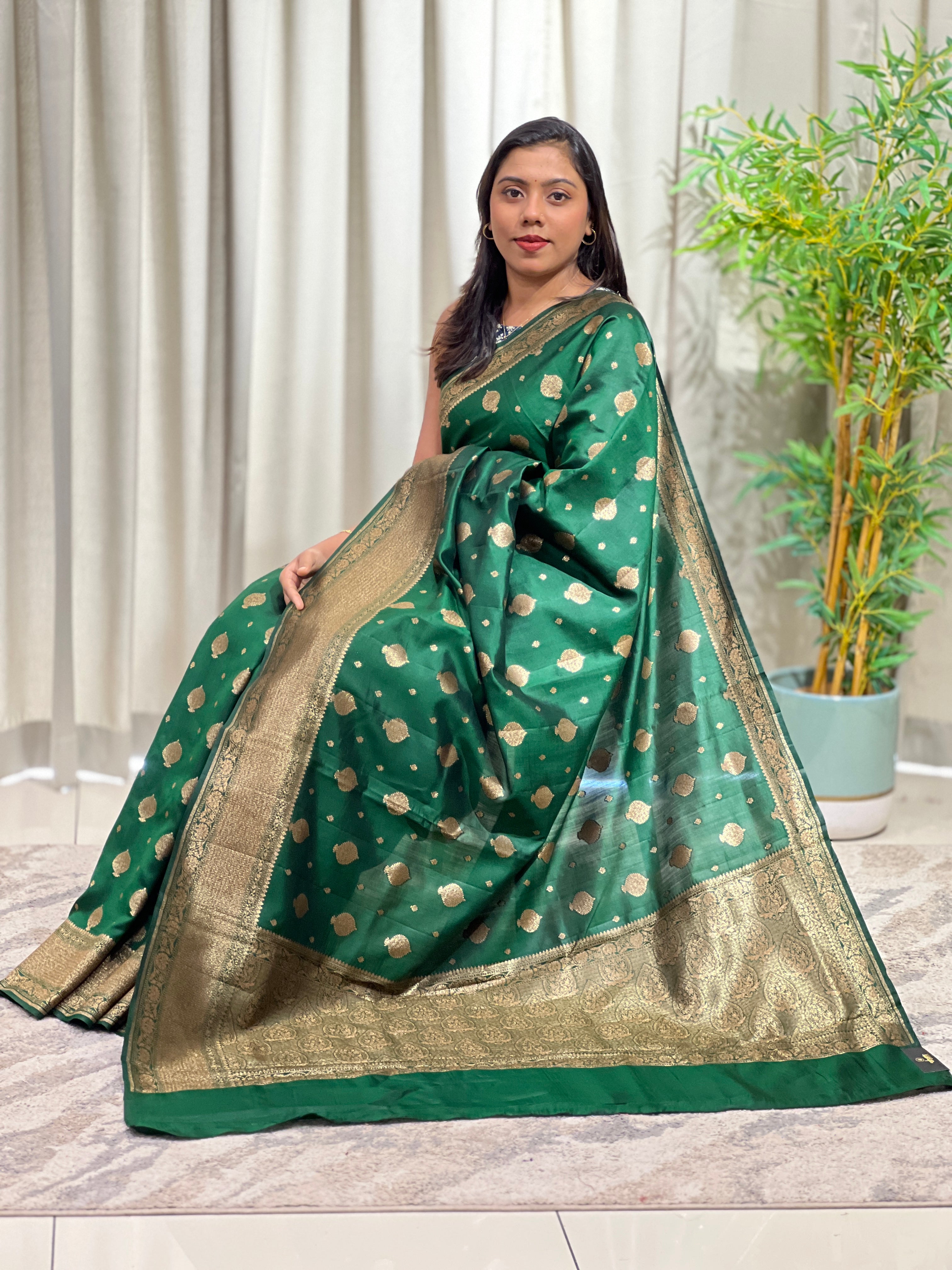 Kathan Woven Pattern Raw Silk Saree | GA129