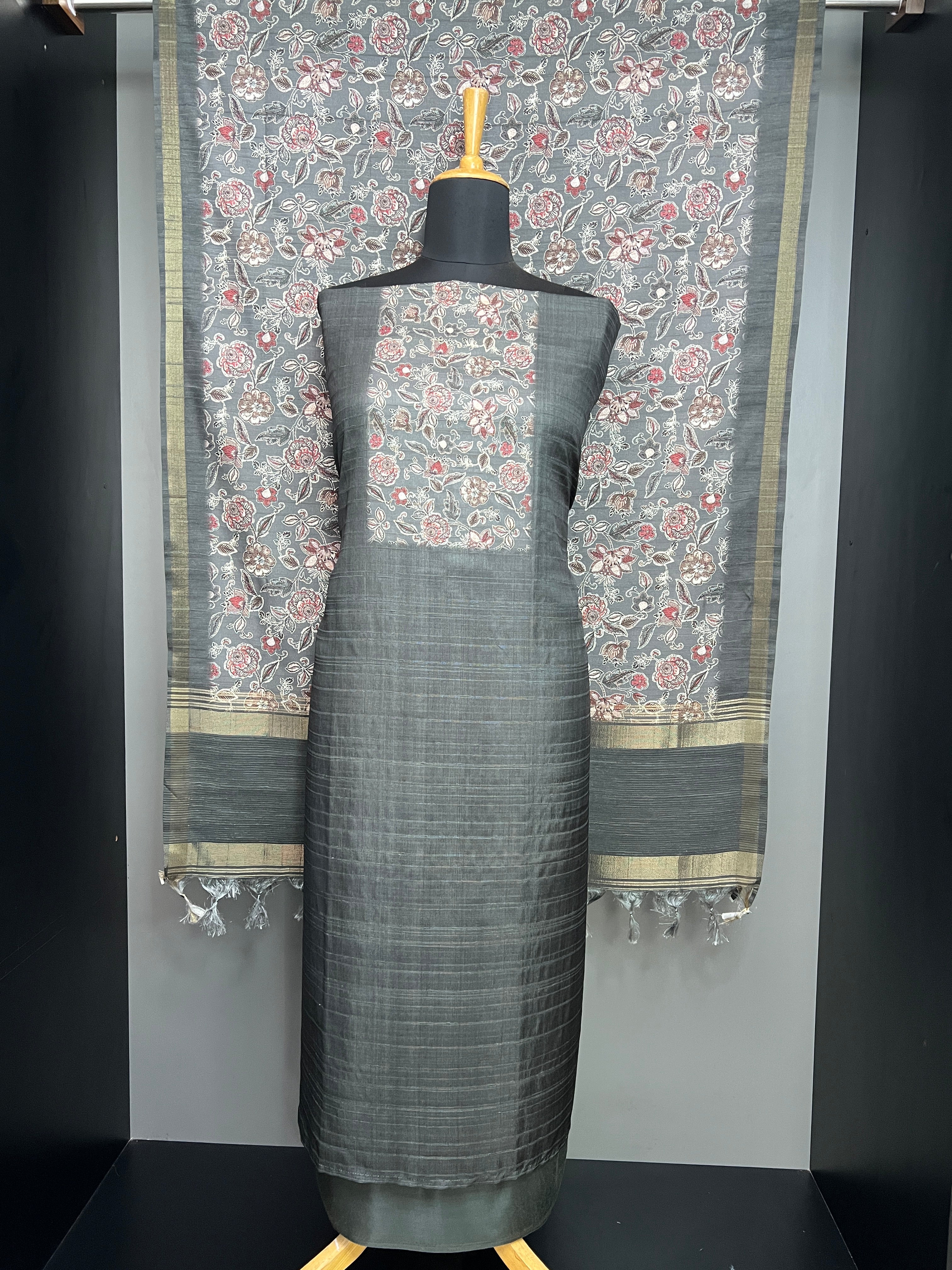 Floral Printed Semi Tussar Salwar Set | SP331