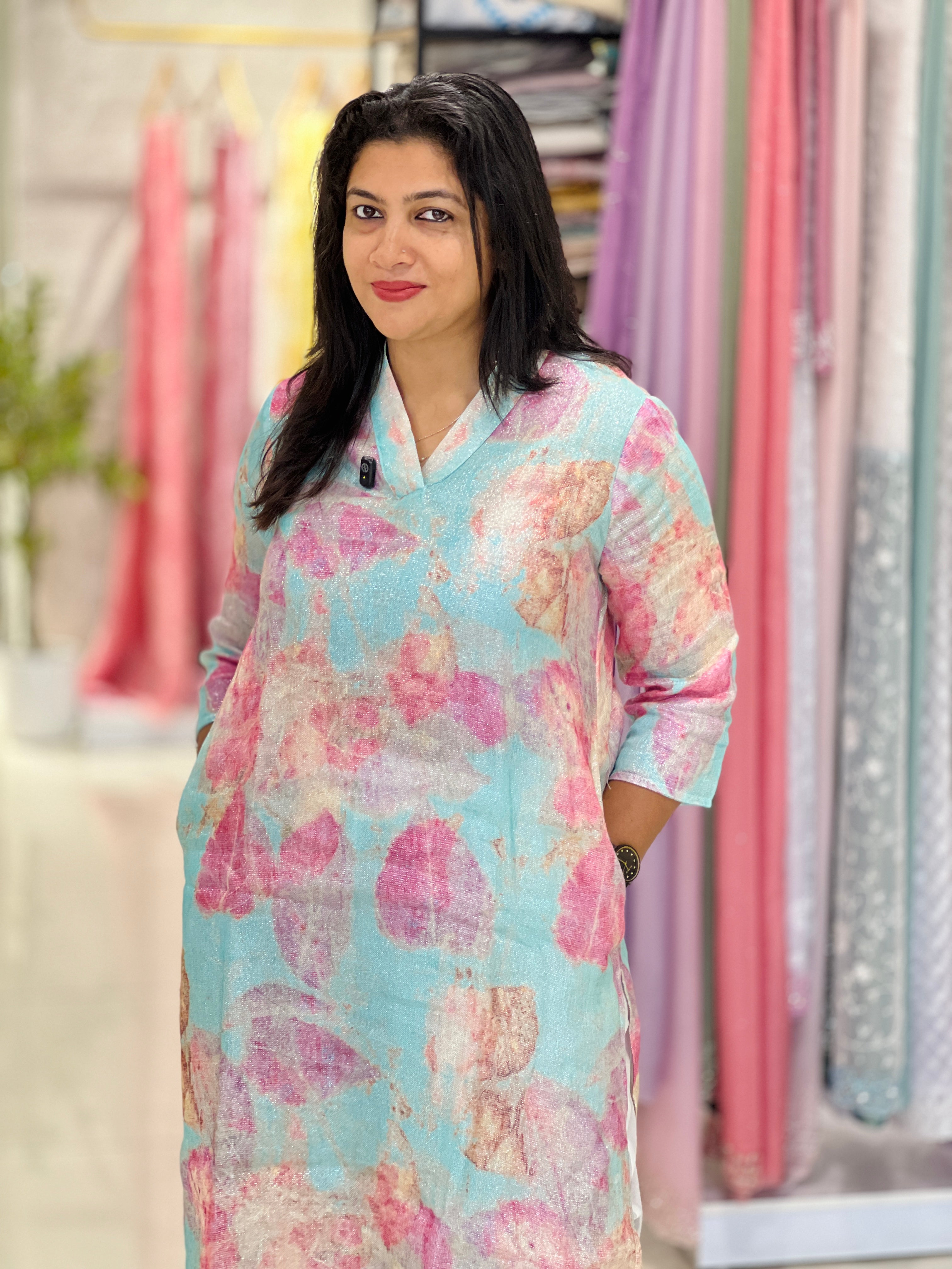 Digital Printed Linen Kurta Set | RAG102