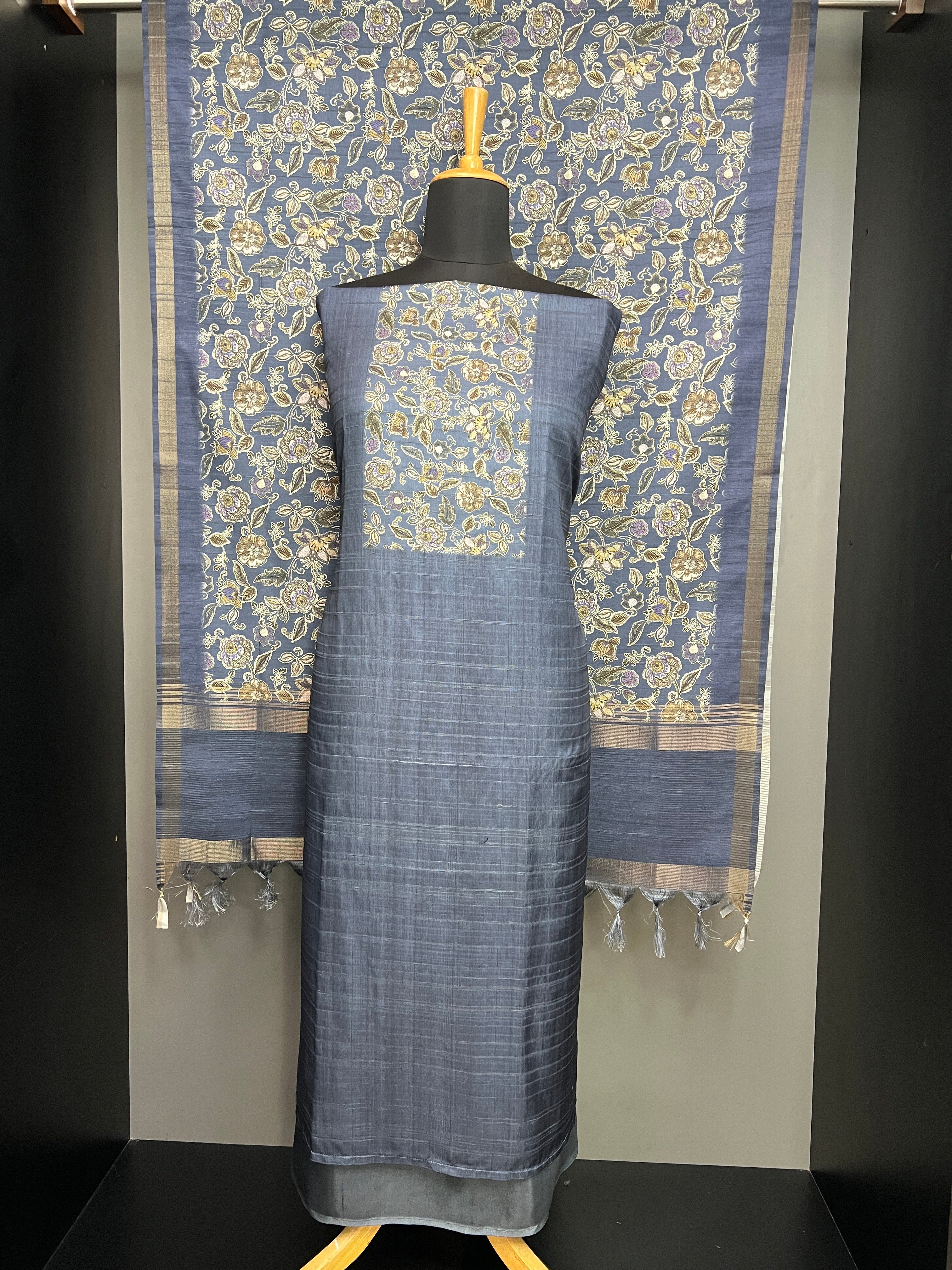Floral Printed Semi Tussar Salwar Set | SP333
