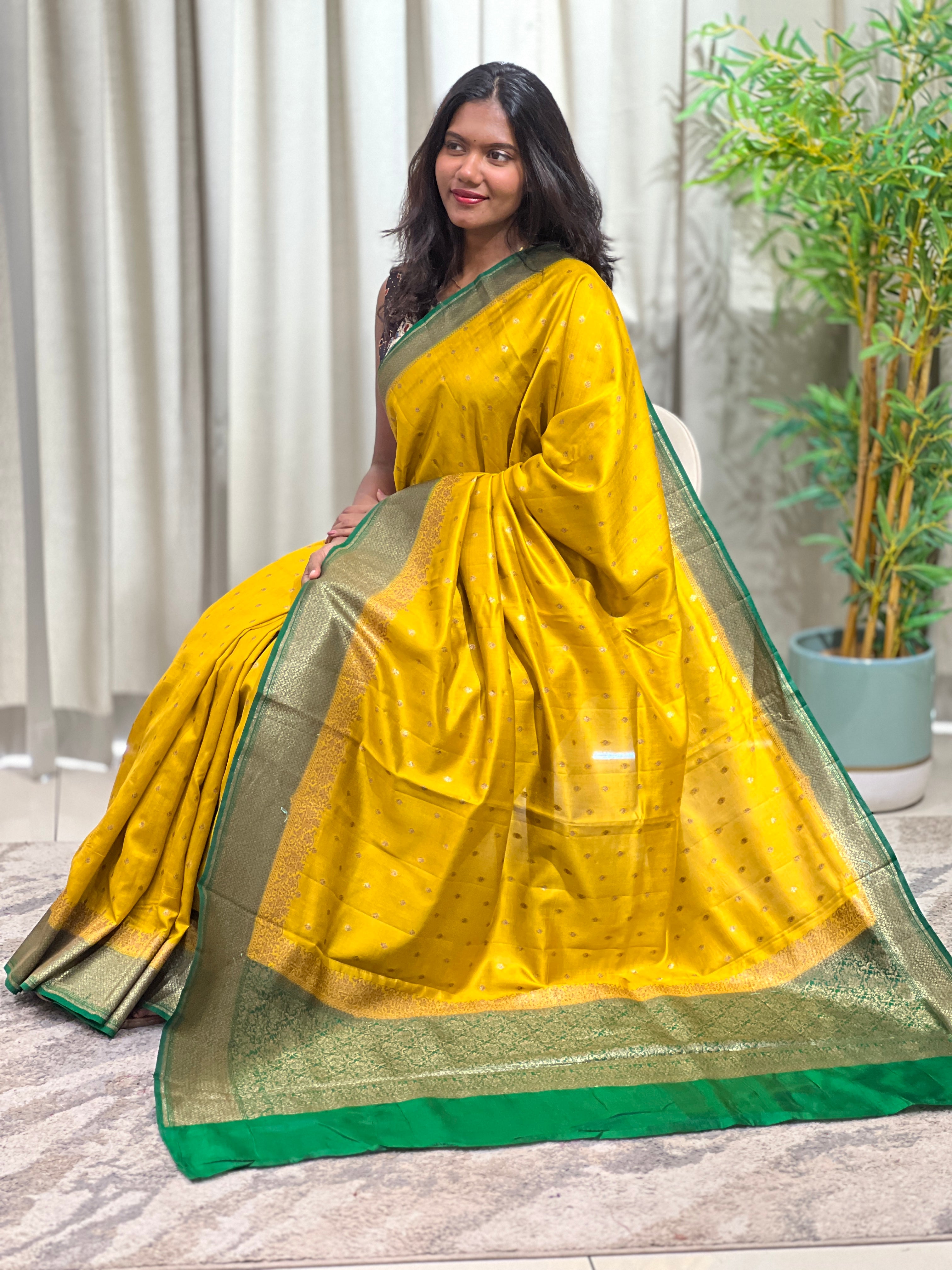 Kathan Woven Pattern Raw Silk Saree | GA132